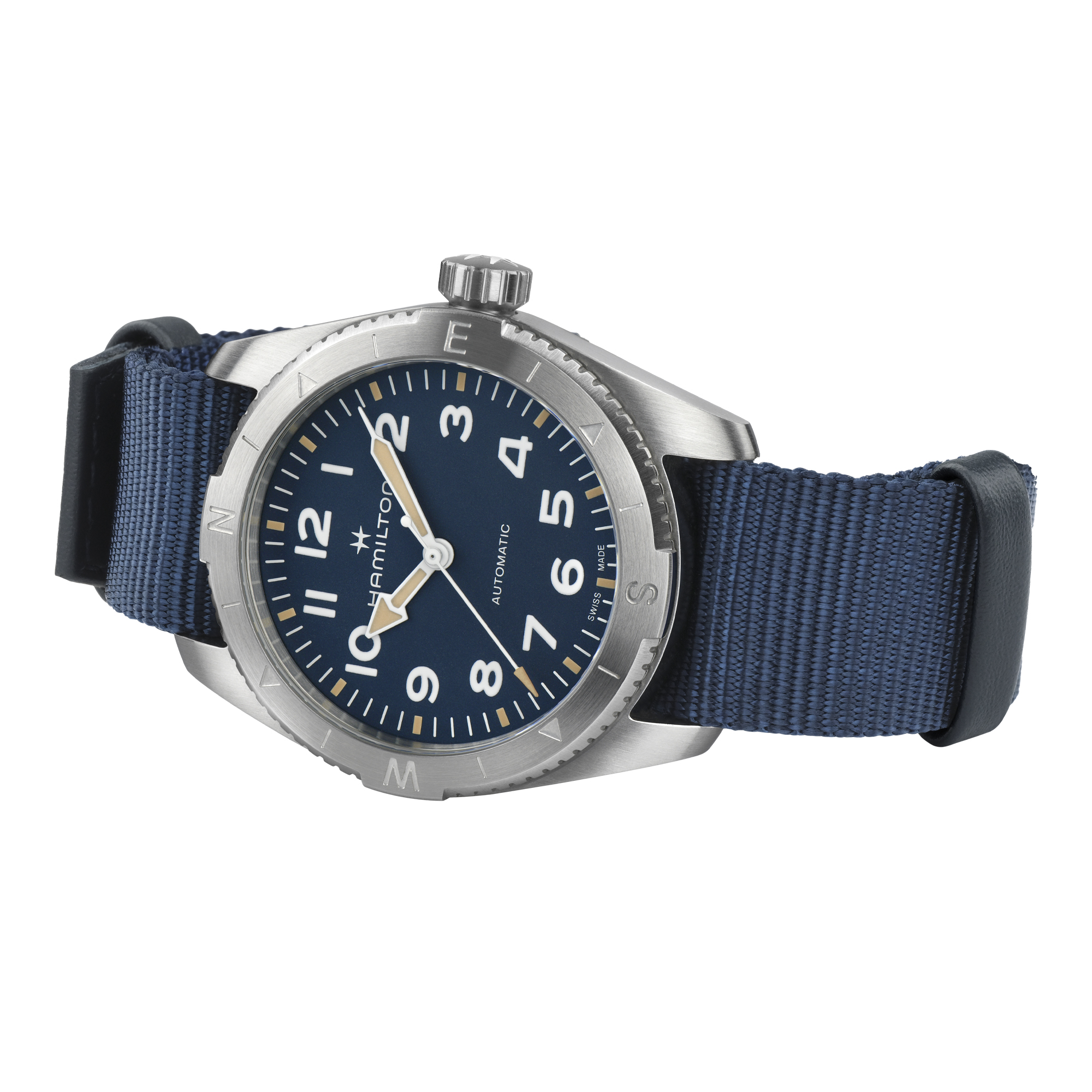 KHAKI FIELD EXPEDITION AUTO QUADRANTE BLU CON FINITURA SABBIATA 37 MM - immagine 2