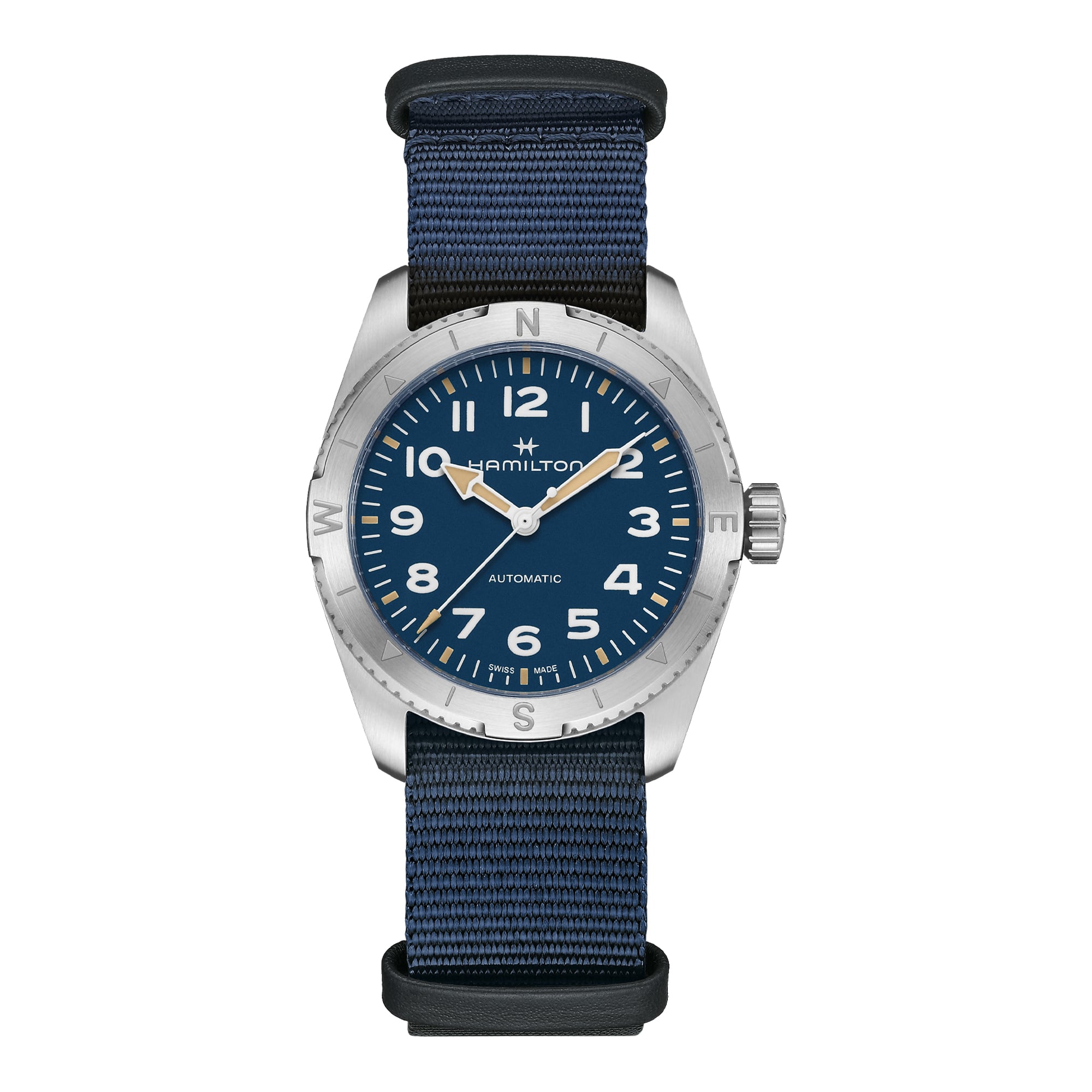 KHAKI FIELD EXPEDITION AUTO QUADRANTE BLU CON FINITURA SABBIATA 37 MM