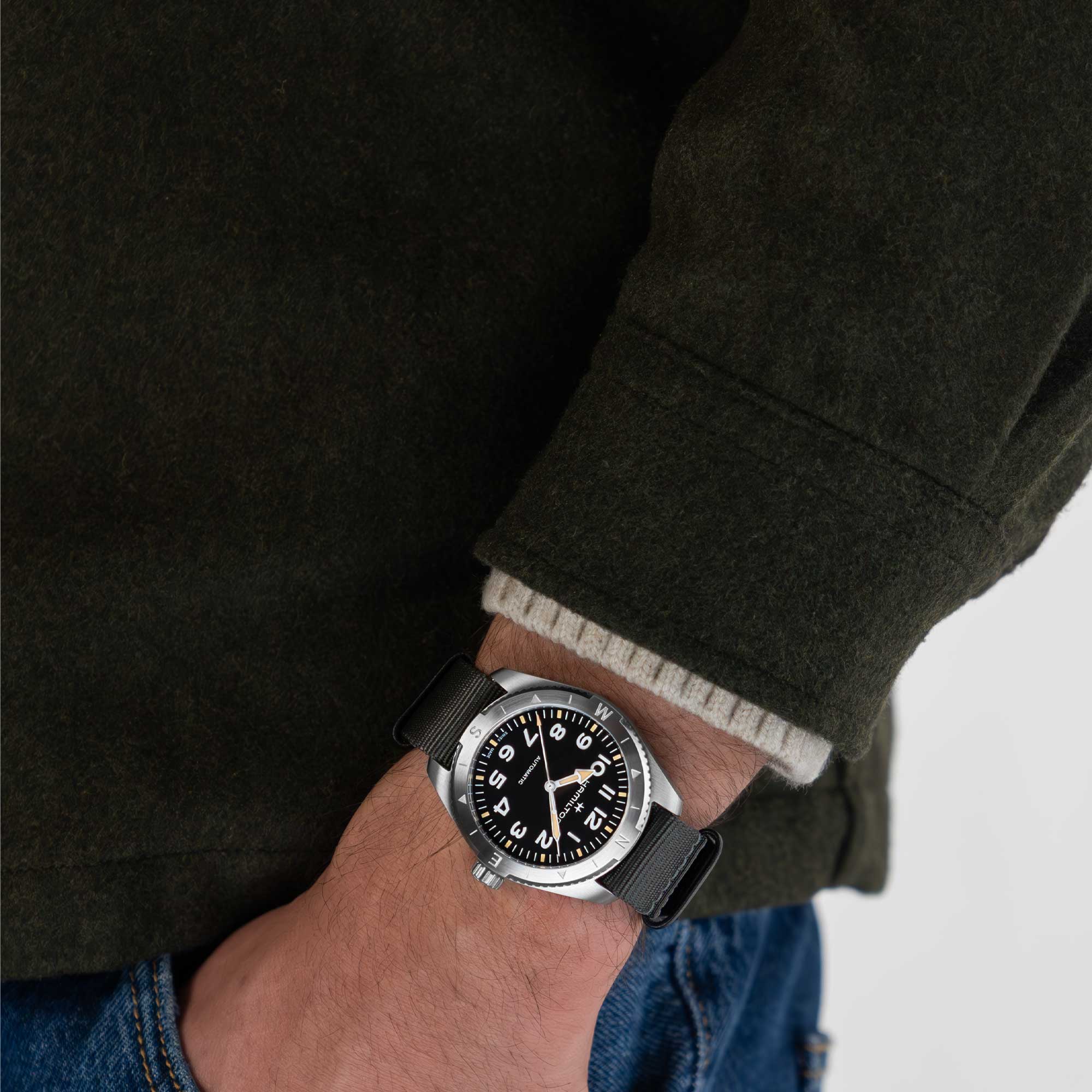 KHAKI FIELD EXPEDITION AUTO QUADRANTE NERO CON FINITURA SABBIATA 41 MM - immagine 5