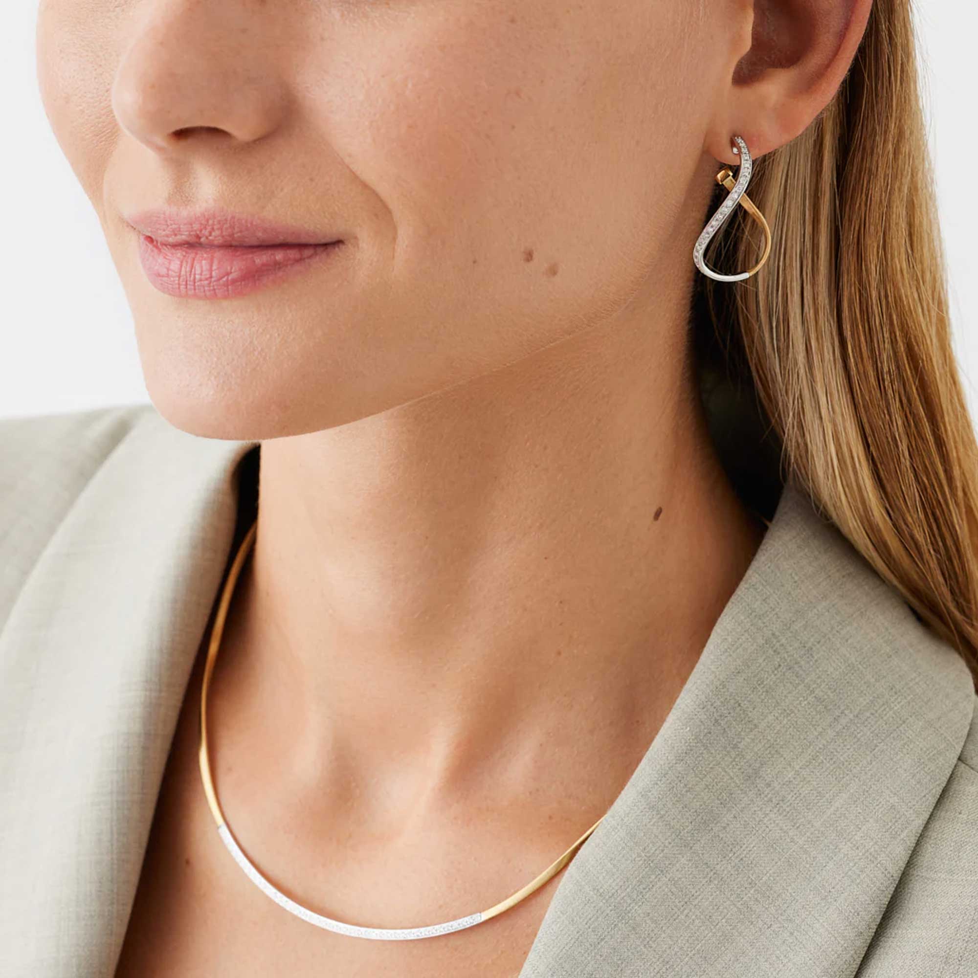 Marrakech Orecchini in oro giallo 18 carati con pavé di diamanti - immagine 2