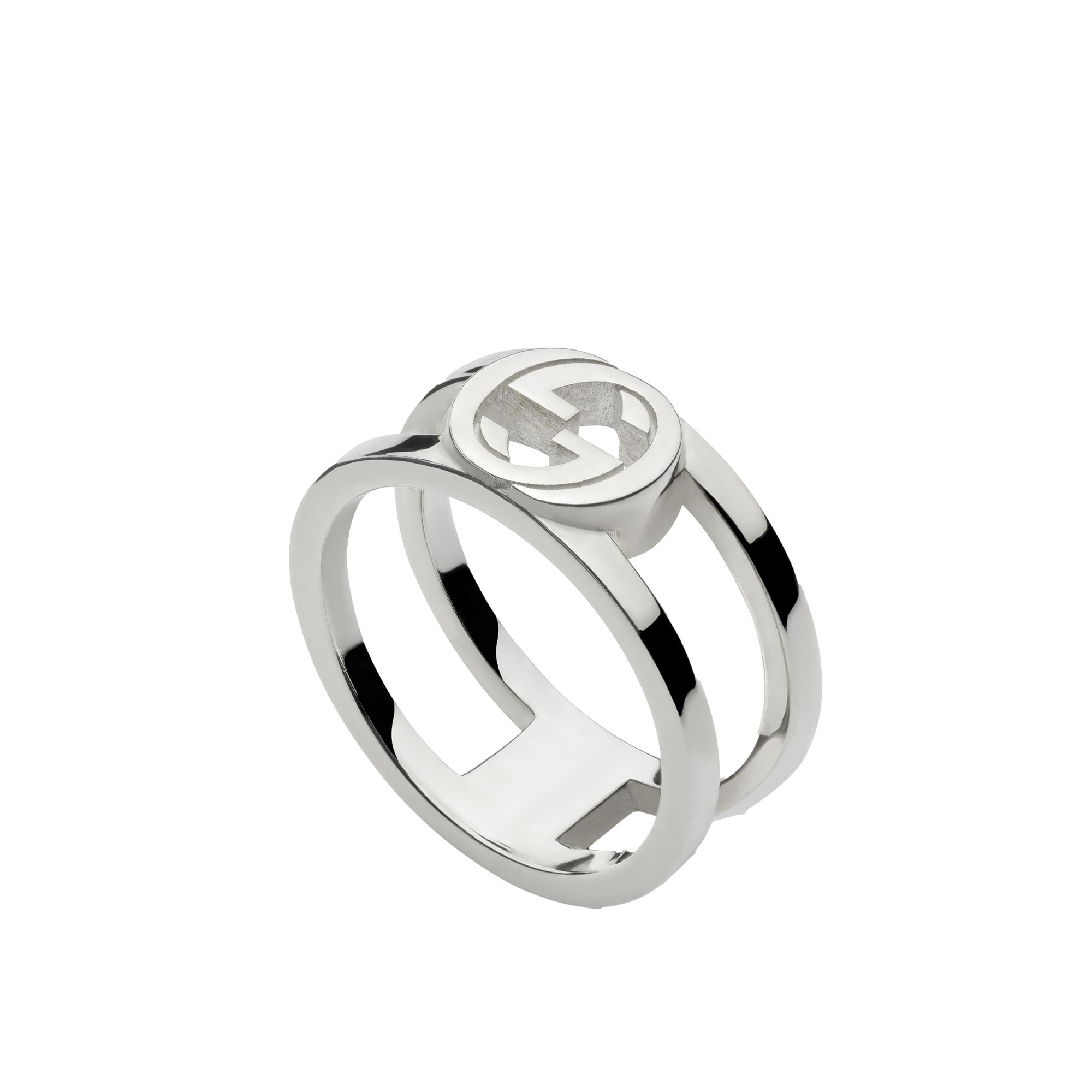 ANELLO GUCCI INTERLOCKING LARGO INCROCIO GG CUT-OUT