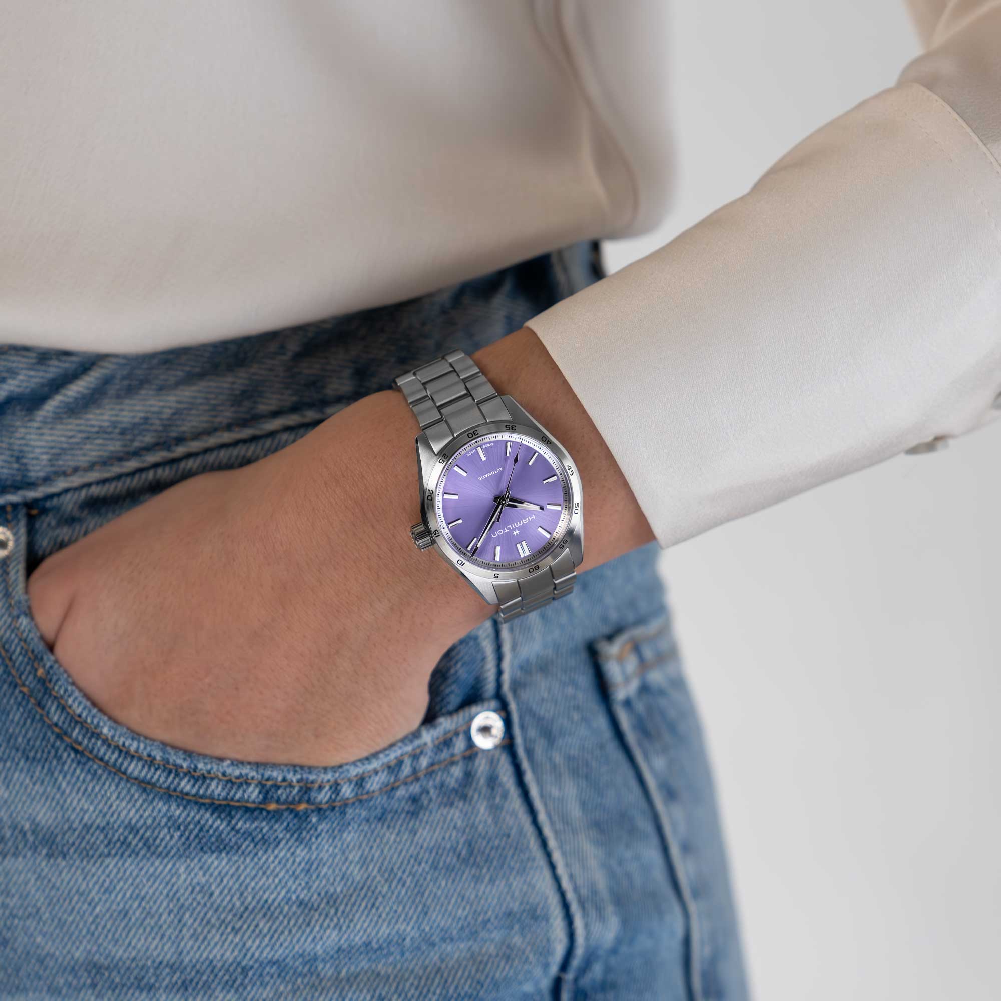 JAZZMASTER PERFORMER AUTO QUADRANTE VIOLA 34 MM - immagine 5