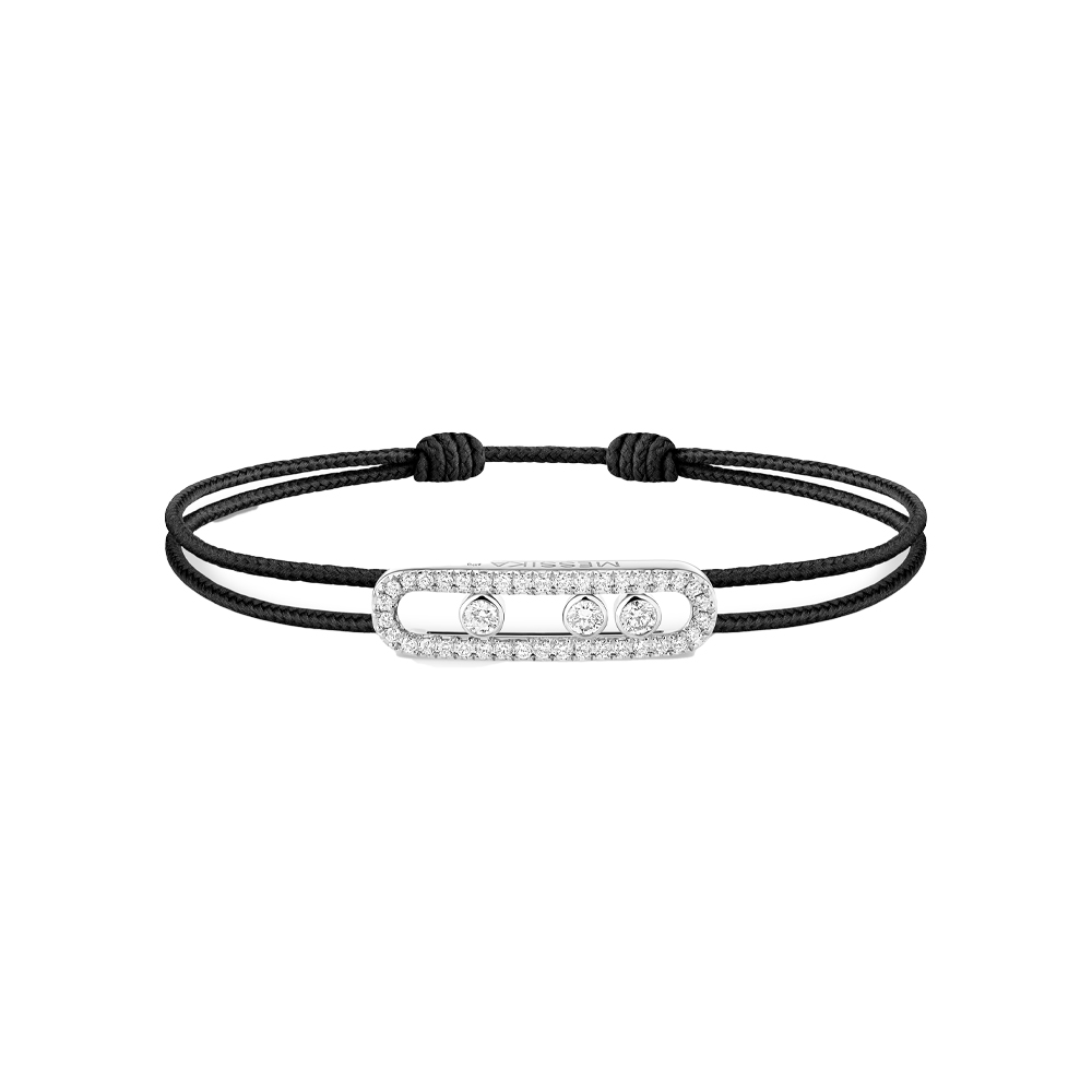 MESSIKA CARE(S) BRACCIALE CORDINO IN ORO BIANCO CON PAVÉ DI DIAMANTI 0,26 CT - immagine 2