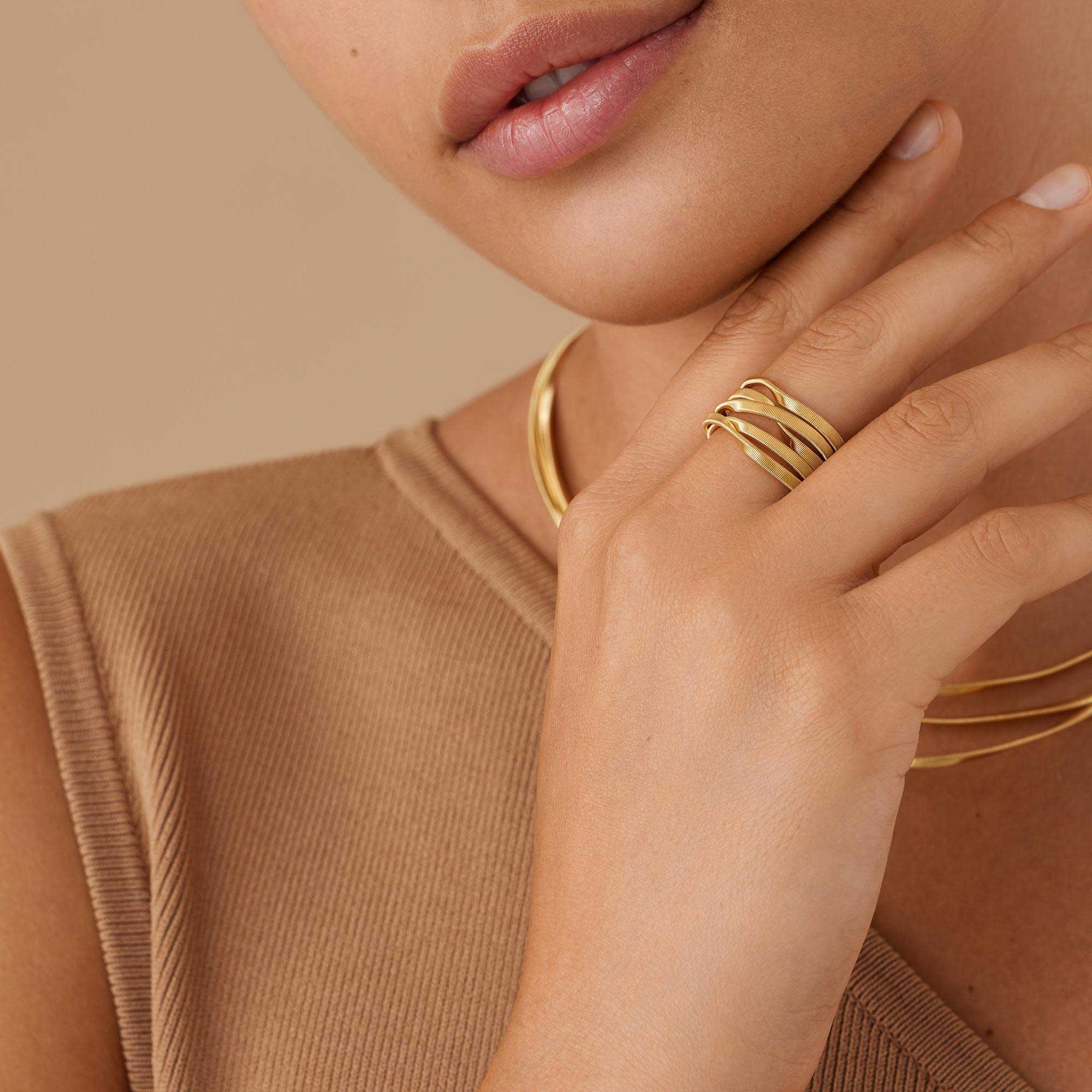 MARRAKECH Anello a cinque fili con fedine di diamanti - immagine 2