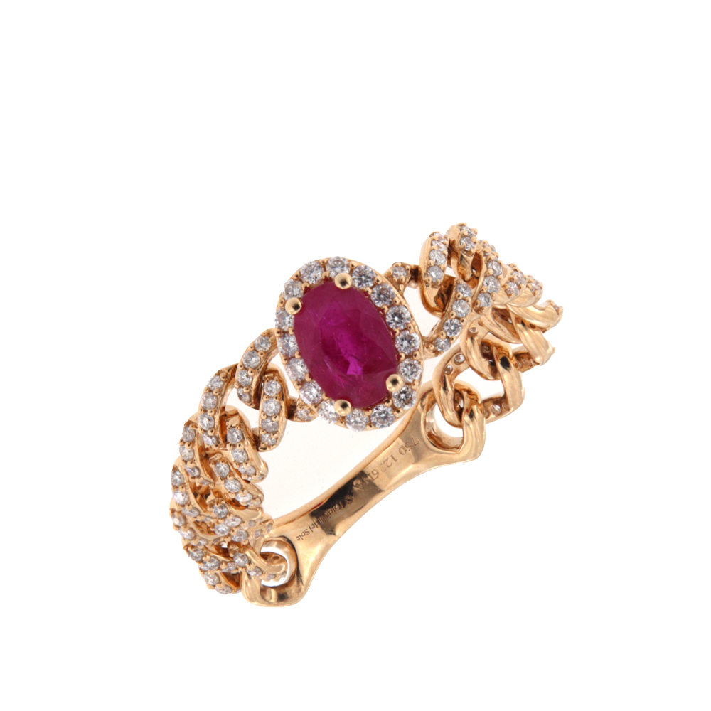 I GIOIELLI DEL SOLE ANELLO GRUMETTA RUBINO 0,44 CT