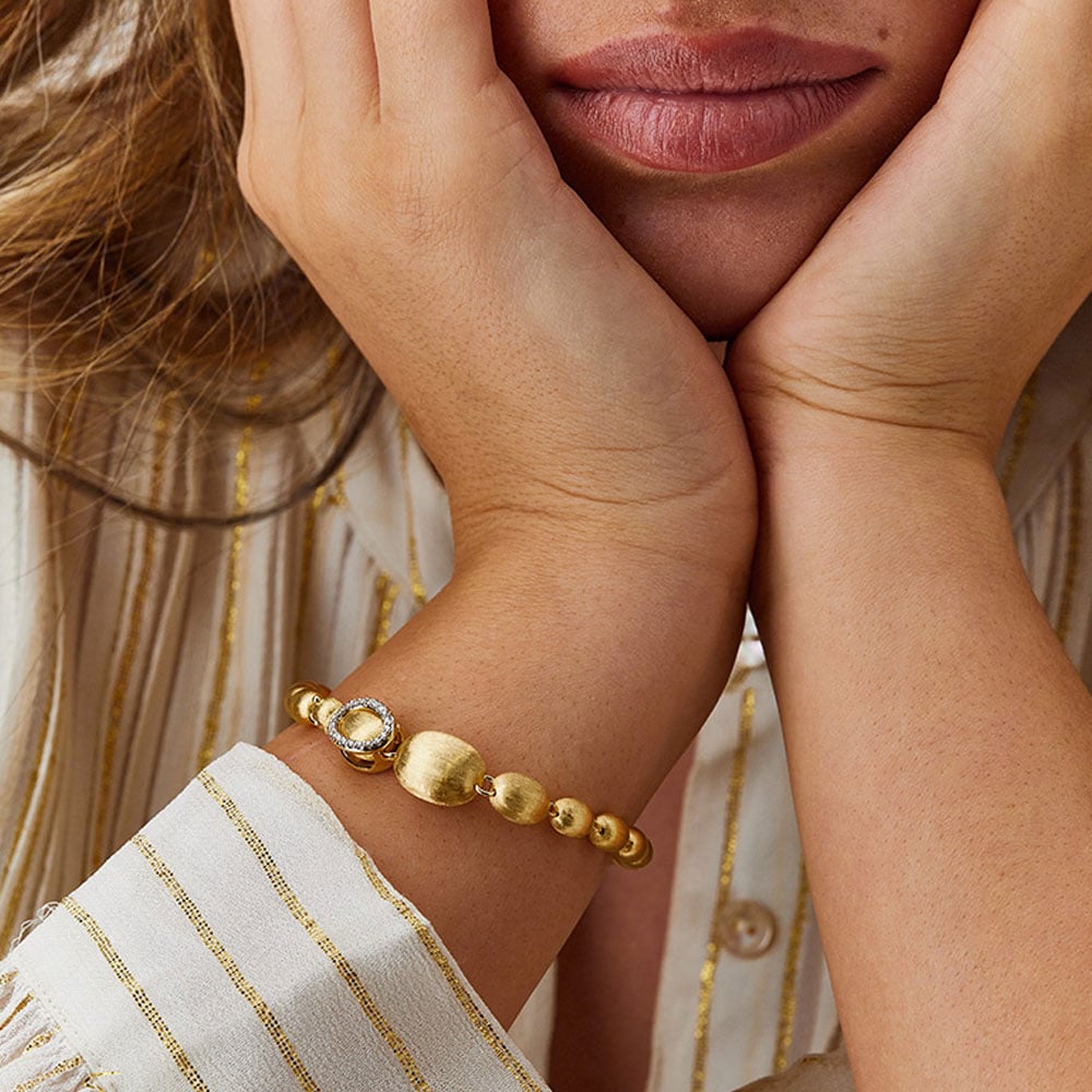 BRACCIALE IVY CON BOULES GRANDI IN ORO E DIAMANTI 0,25 CT - immagine 3
