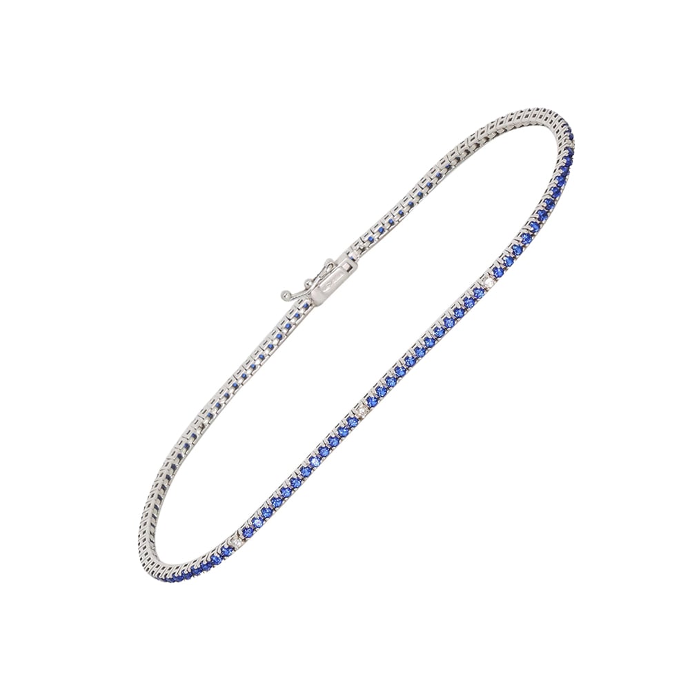 I GIOIELLI DEL SOLE BRACCIALE TENNIS ZAFFIRI CON BRILLANTI 0,16 CT