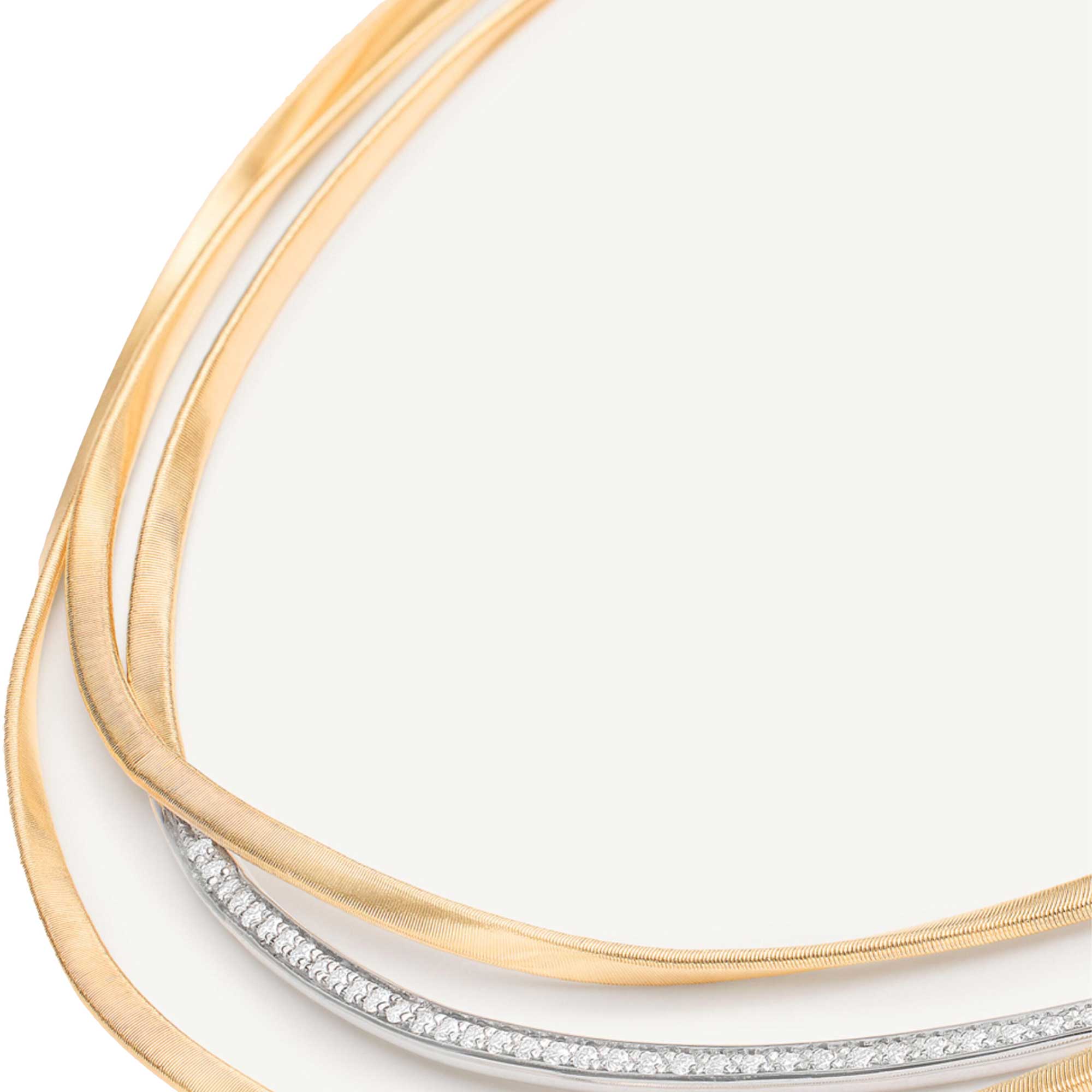 MARRAKECH Collana a tre fili in oro giallo con inserto di diamanti - immagine 2