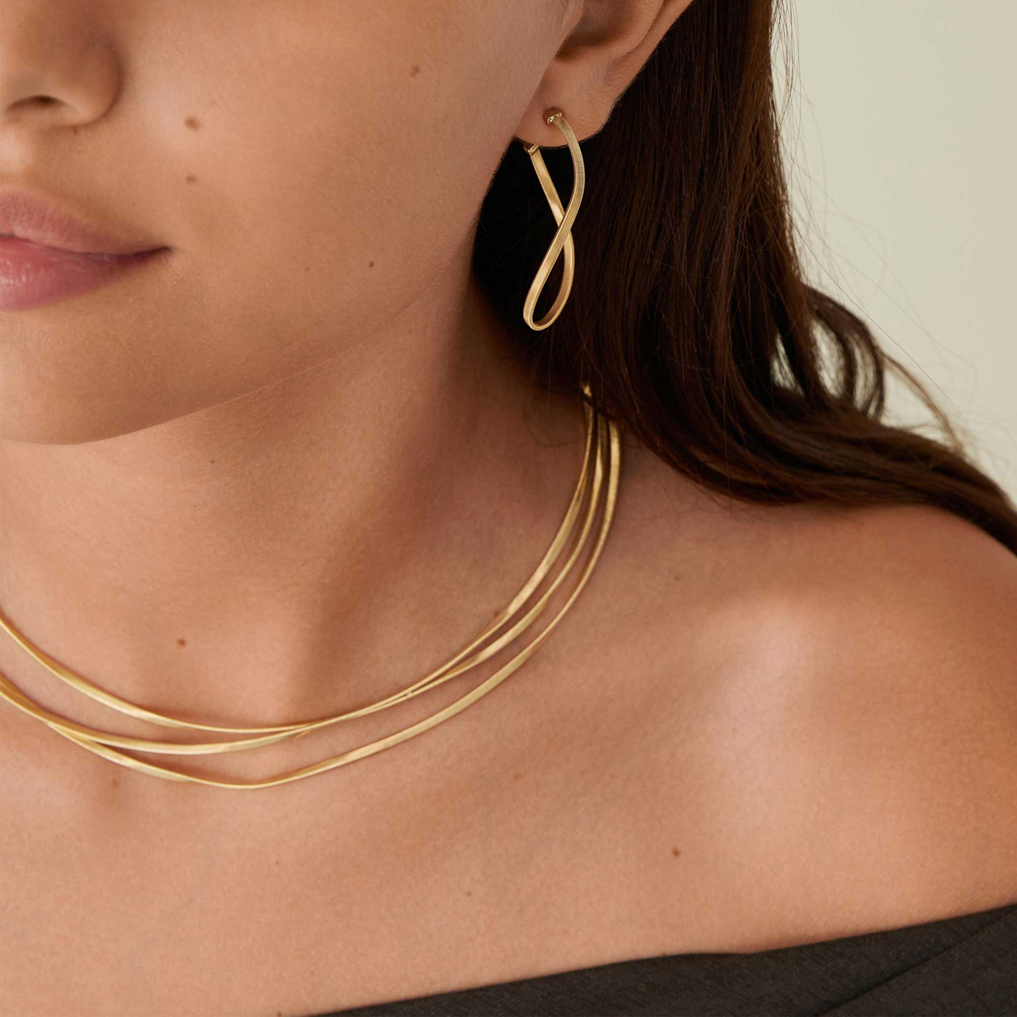 MARRAKECH Collana a tre fili in oro giallo con inserto di diamanti - immagine 3