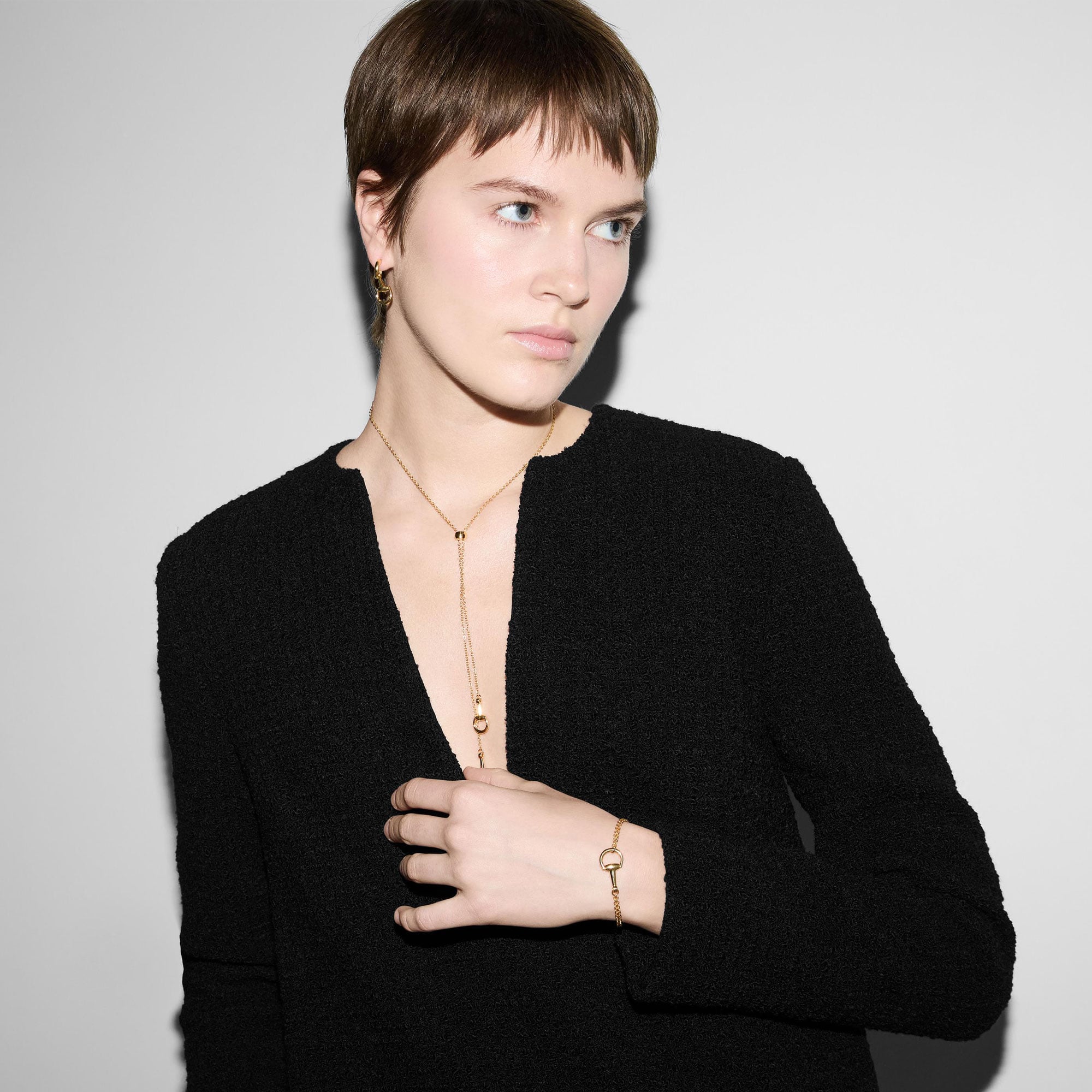 BRACCIALE HORSEBIT A CATENA CON MORSETTO ORO GIALLO 18 CARATI - immagine 4