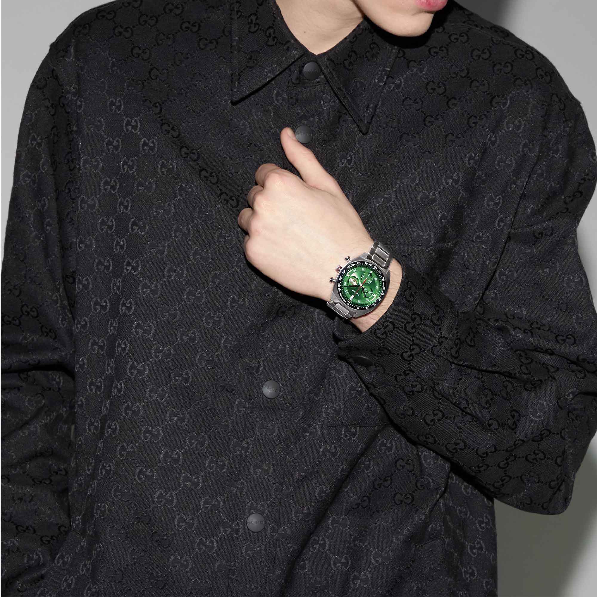 OROLOGIO GUCCI INTERLOCKING QUADRANTE VERDE 41 MM - immagine 4