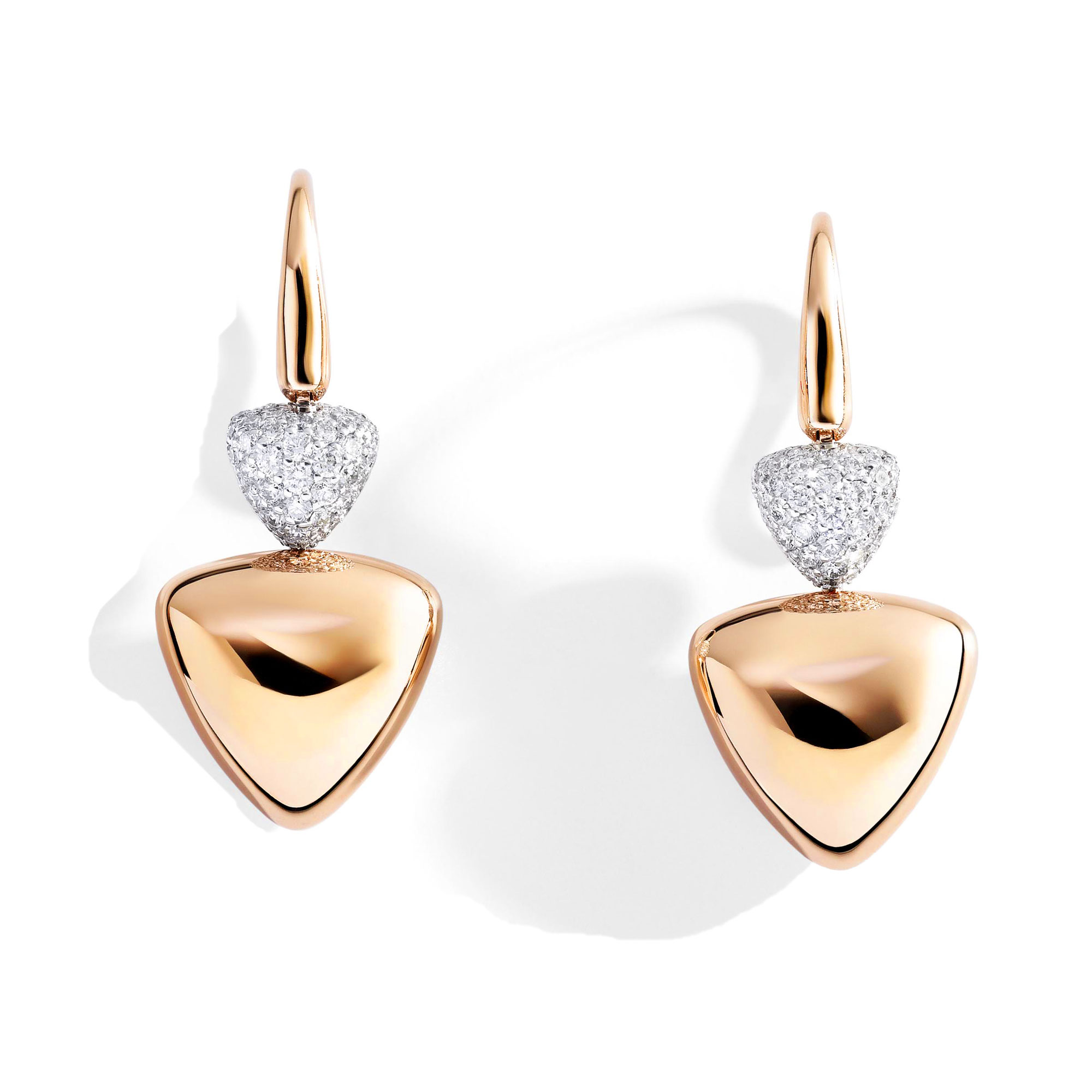 Earrings in 18K rose gold and 0,82 ct diamonds