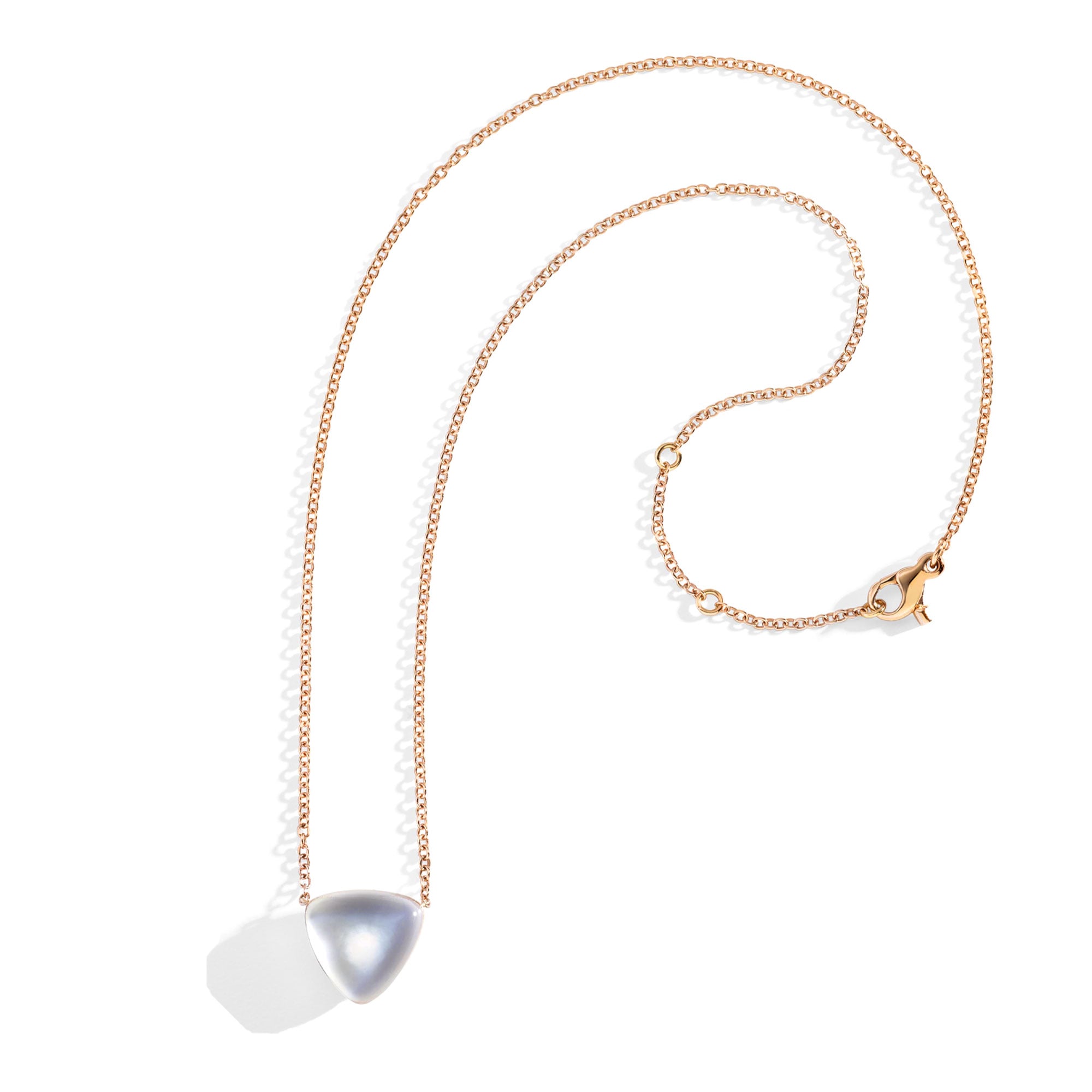 Pendant in 18K rose gold white mother of pearl and rock crystal