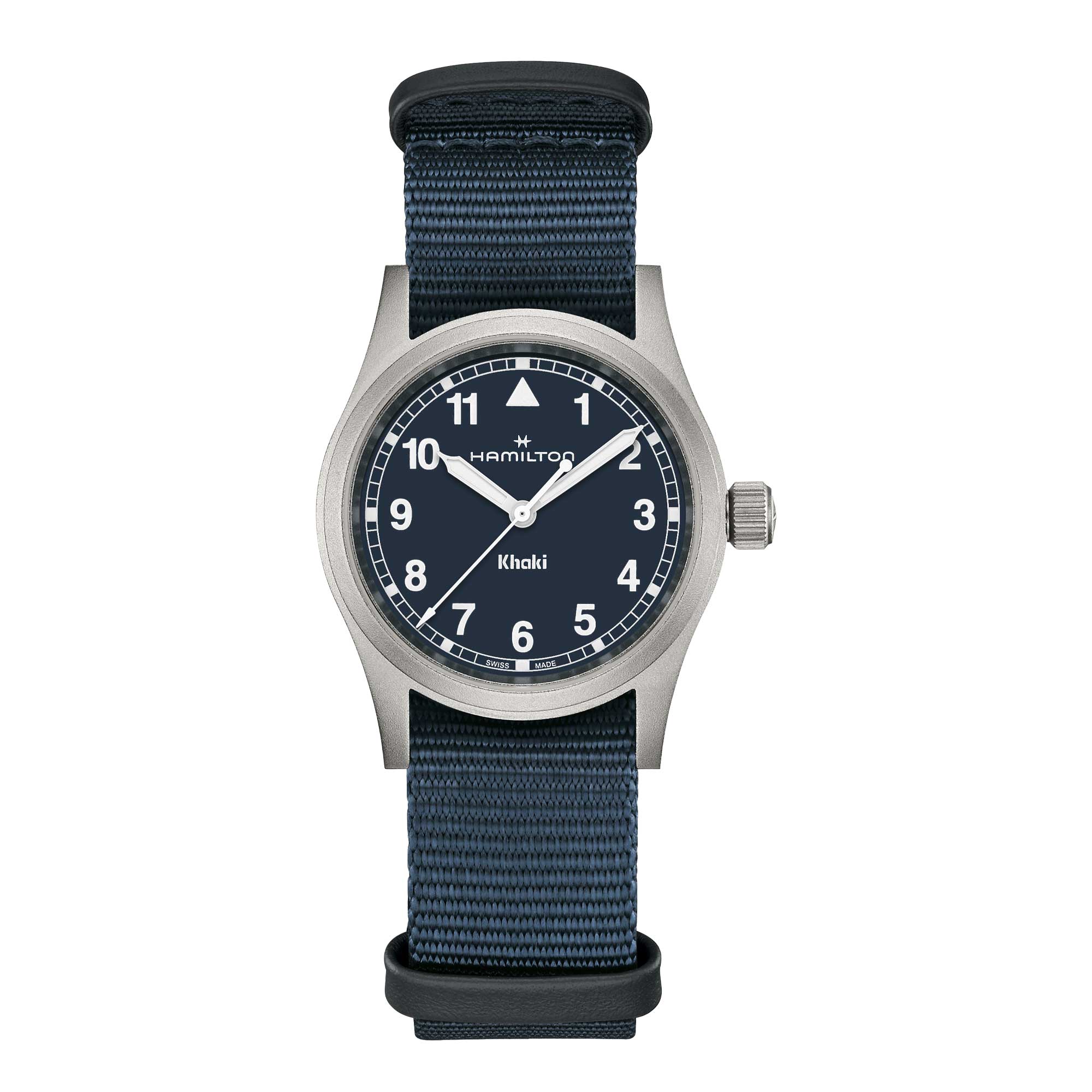 KHAKI FIELD QUARTZ quadrante blu indici in Super-LumiNova® bianco 33 MM
