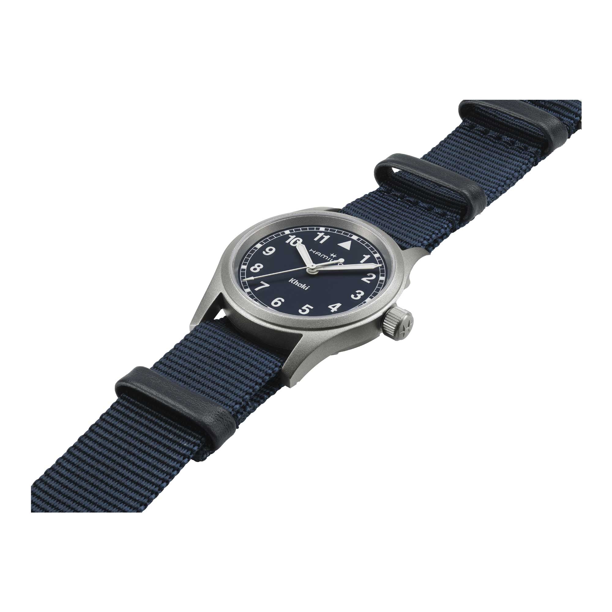 KHAKI FIELD QUARTZ quadrante blu indici in Super-LumiNova® bianco 33 MM - immagine 3