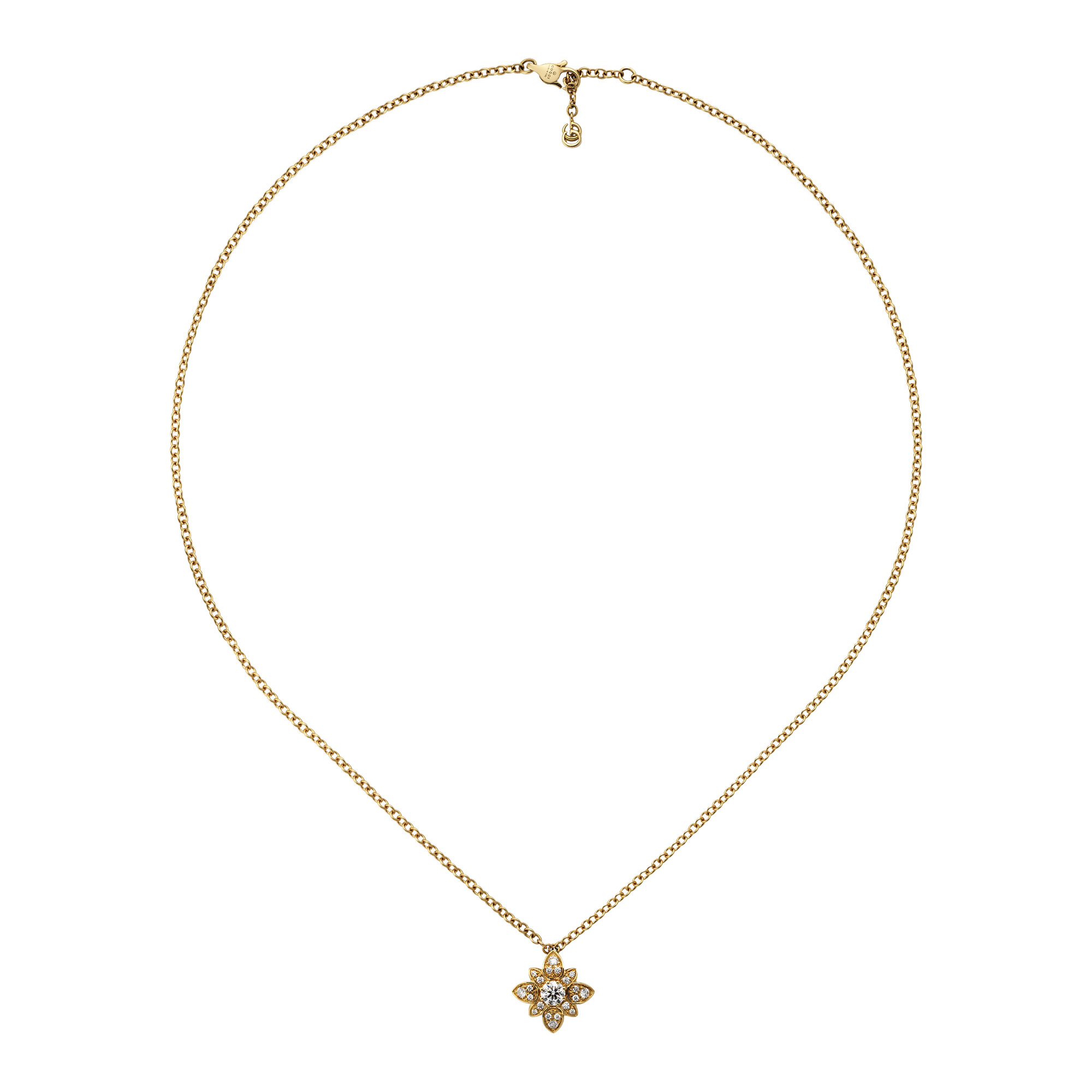 COLLANA A CATENA CON PENDENTE GUCCI FLORA 18 CARATI