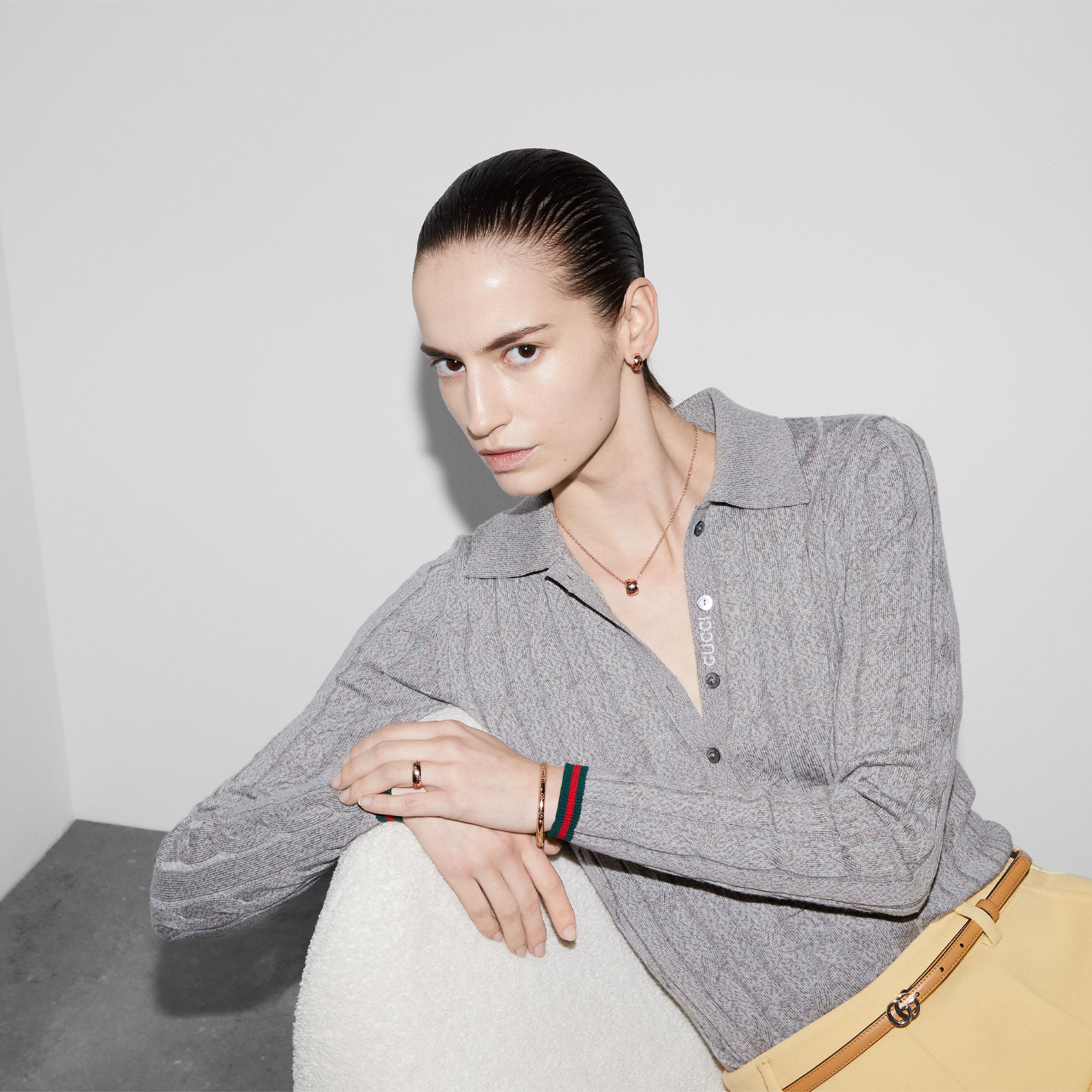 COLLANA GG ICON IN ORO ROSA 18 CARATI - immagine 3