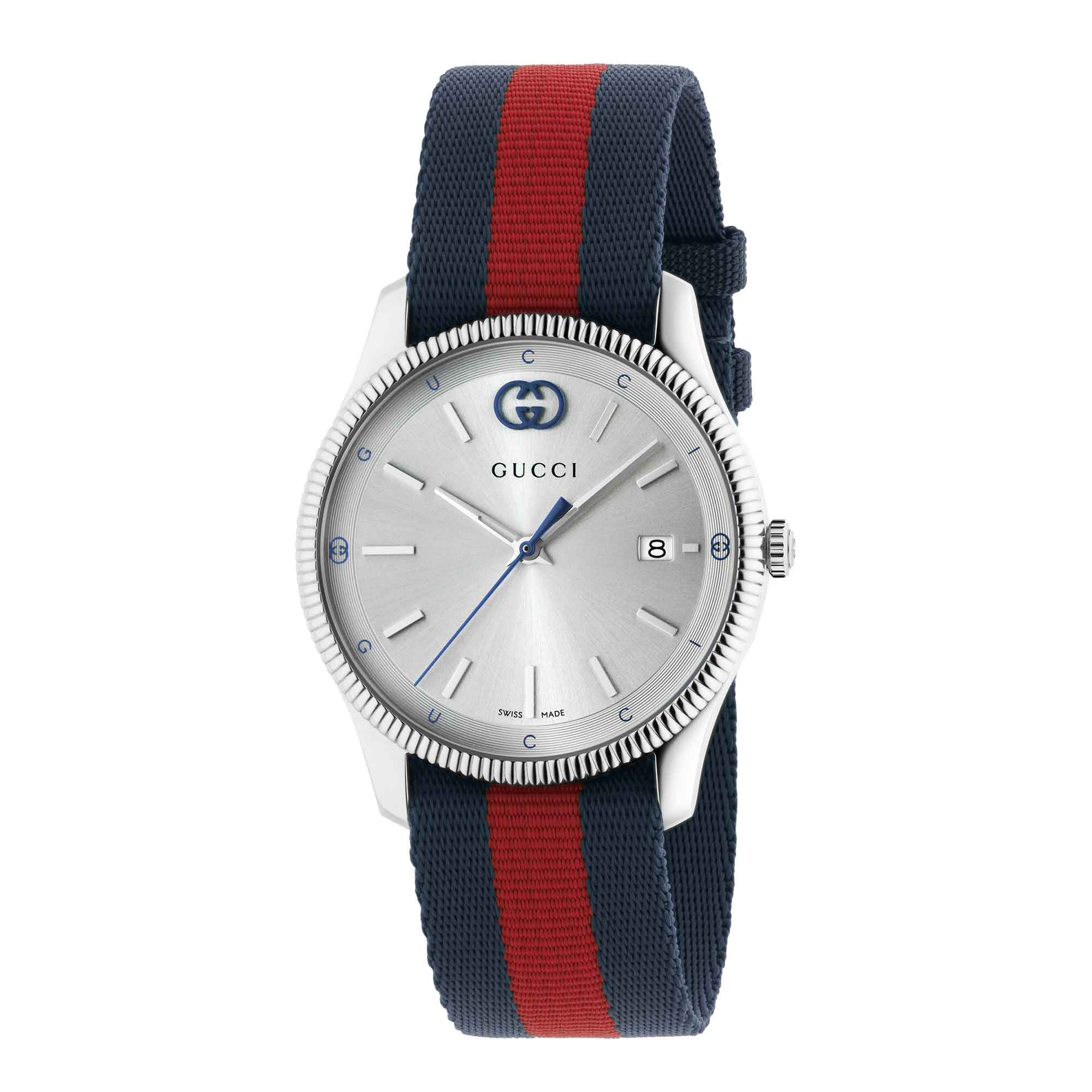 OROLOGIO G-TIMELESS quadrante color argento impreziosito da codici emblematici 38 MM