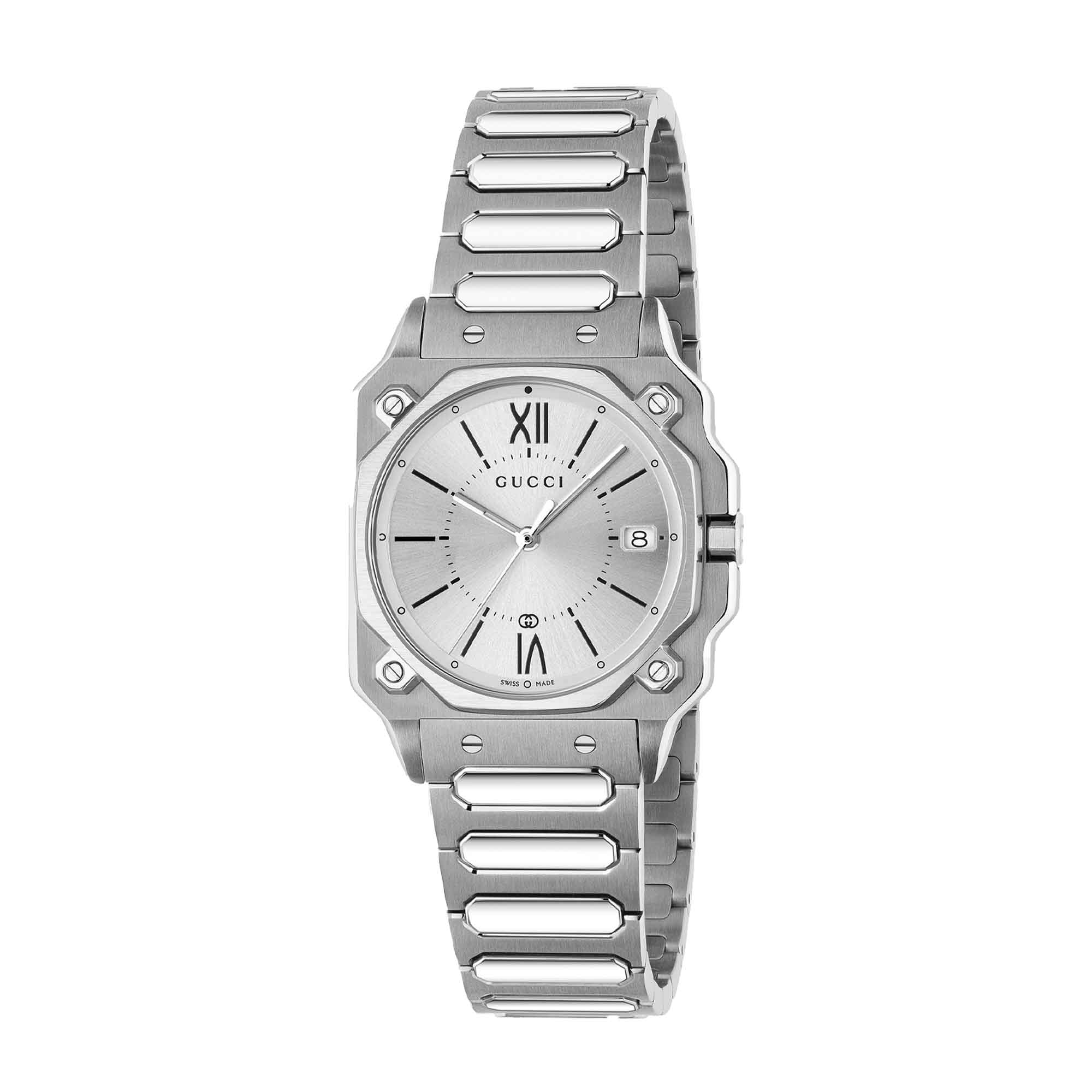 OROLOGIO G-FLAT 30 MM quadrante argento galvanizzato con numeri romani