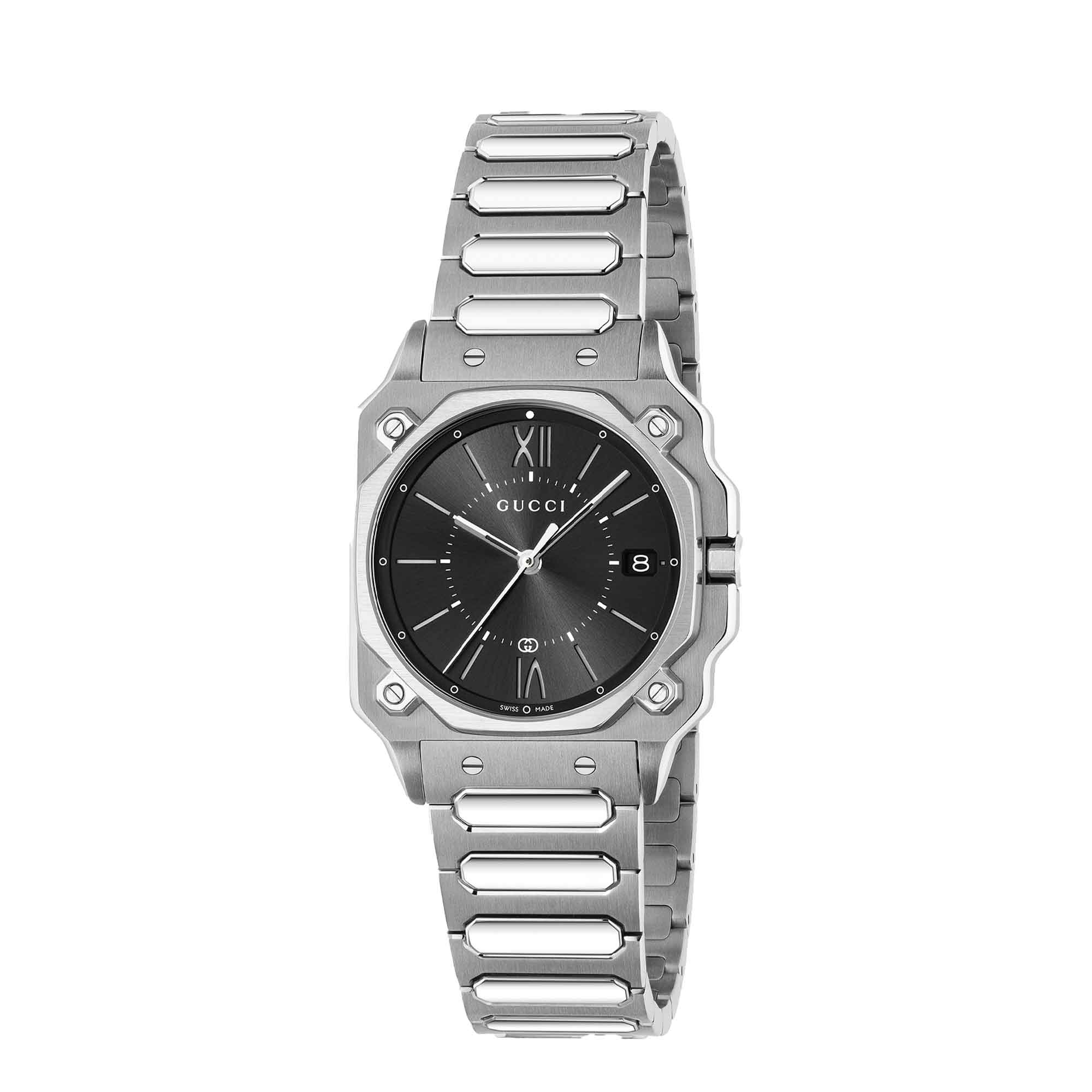 OROLOGIO G-FLAT 30 MM quadrante nero galvanizzato con finestra della data