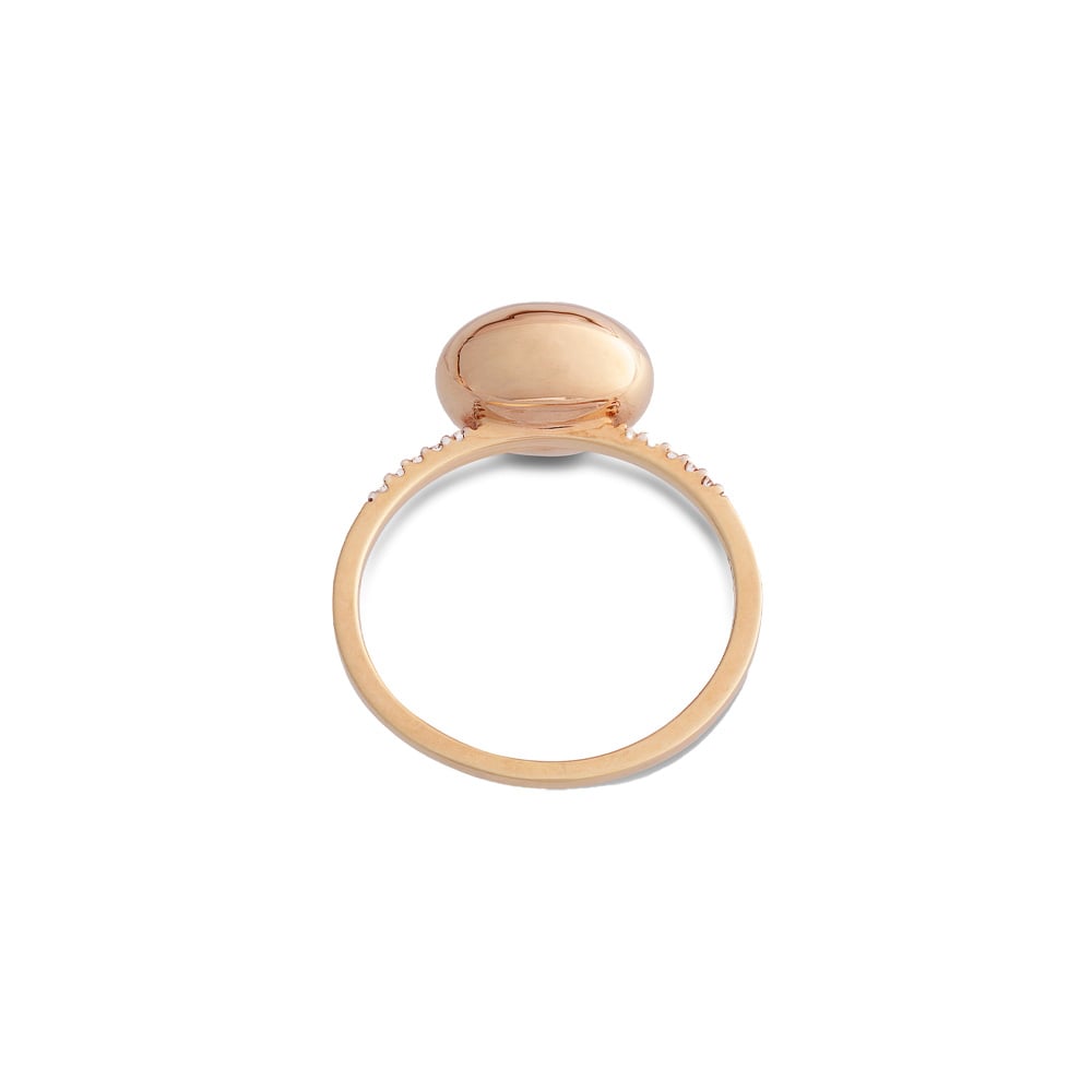 Anello piccolo DANCING ÉLITE con boule in oro rosa e pavè di diamanti - immagine 2