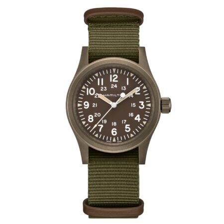 KHAKI FIELD MECHANICAL QUADRANTE SCURO E NUMERI CHIARI 38 MM
