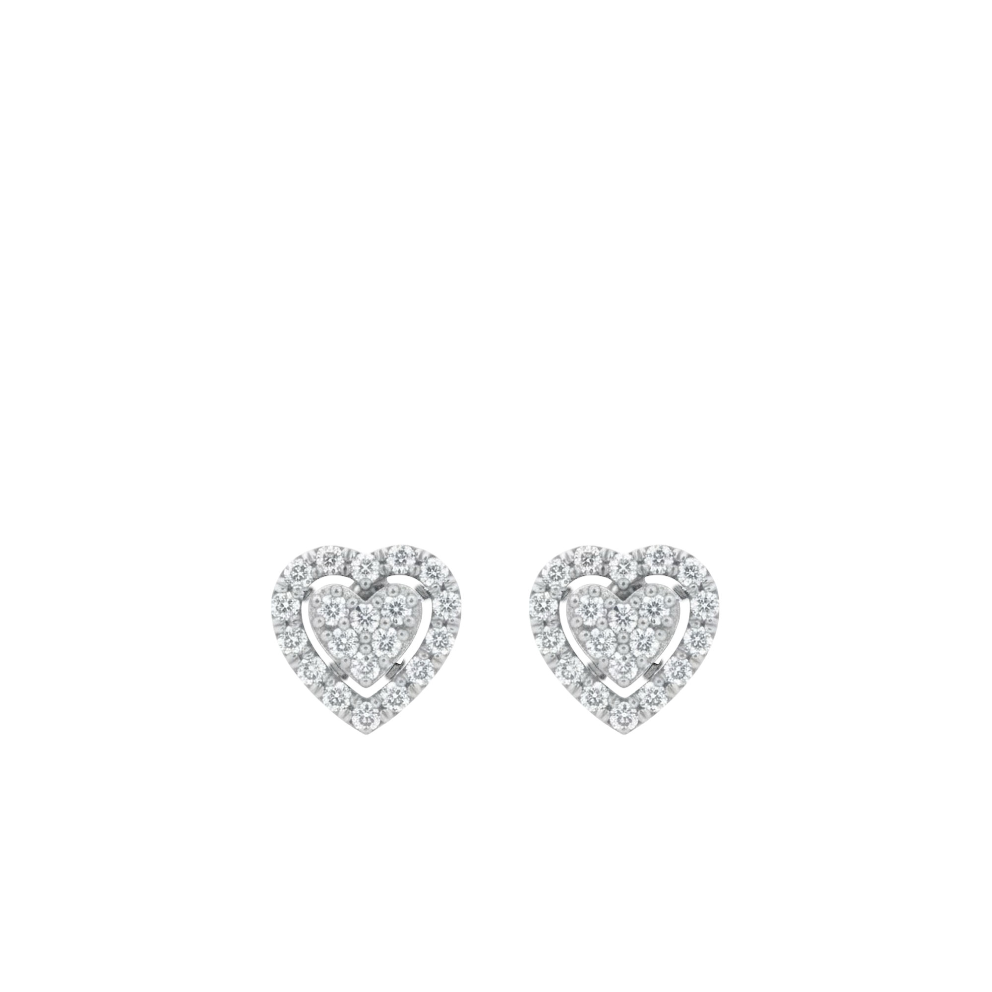 I GIOIELLI DEL SOLE HEART-SHAPED EARRINGS IN WHITE GOLD WITH 0.24 CT DIAMONDS