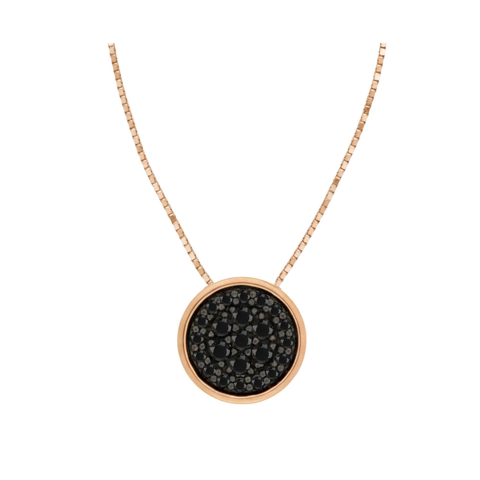 Bon ton rose gold necklace with black diamonds