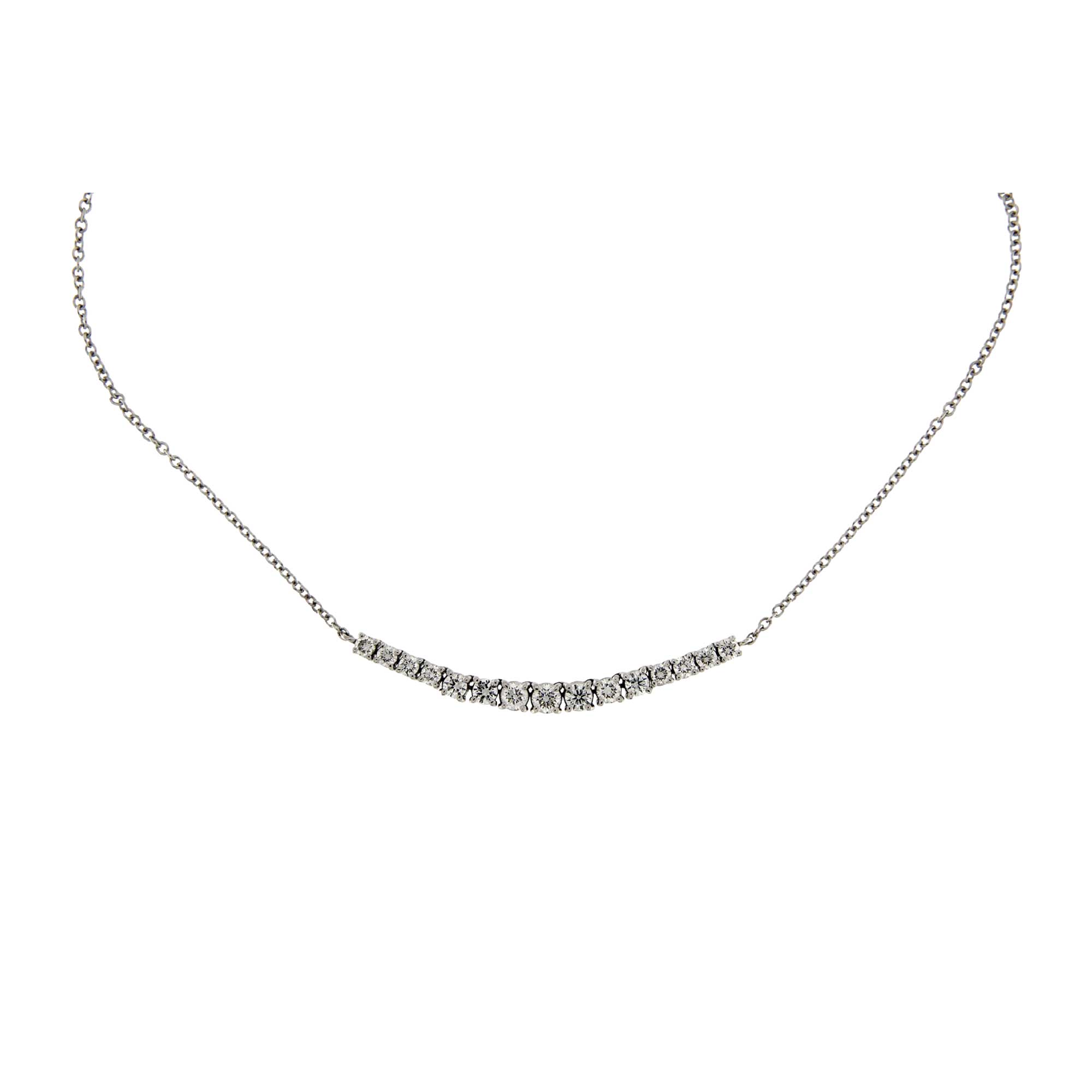 Collana griffe sorriso in oro bianco diamanti
