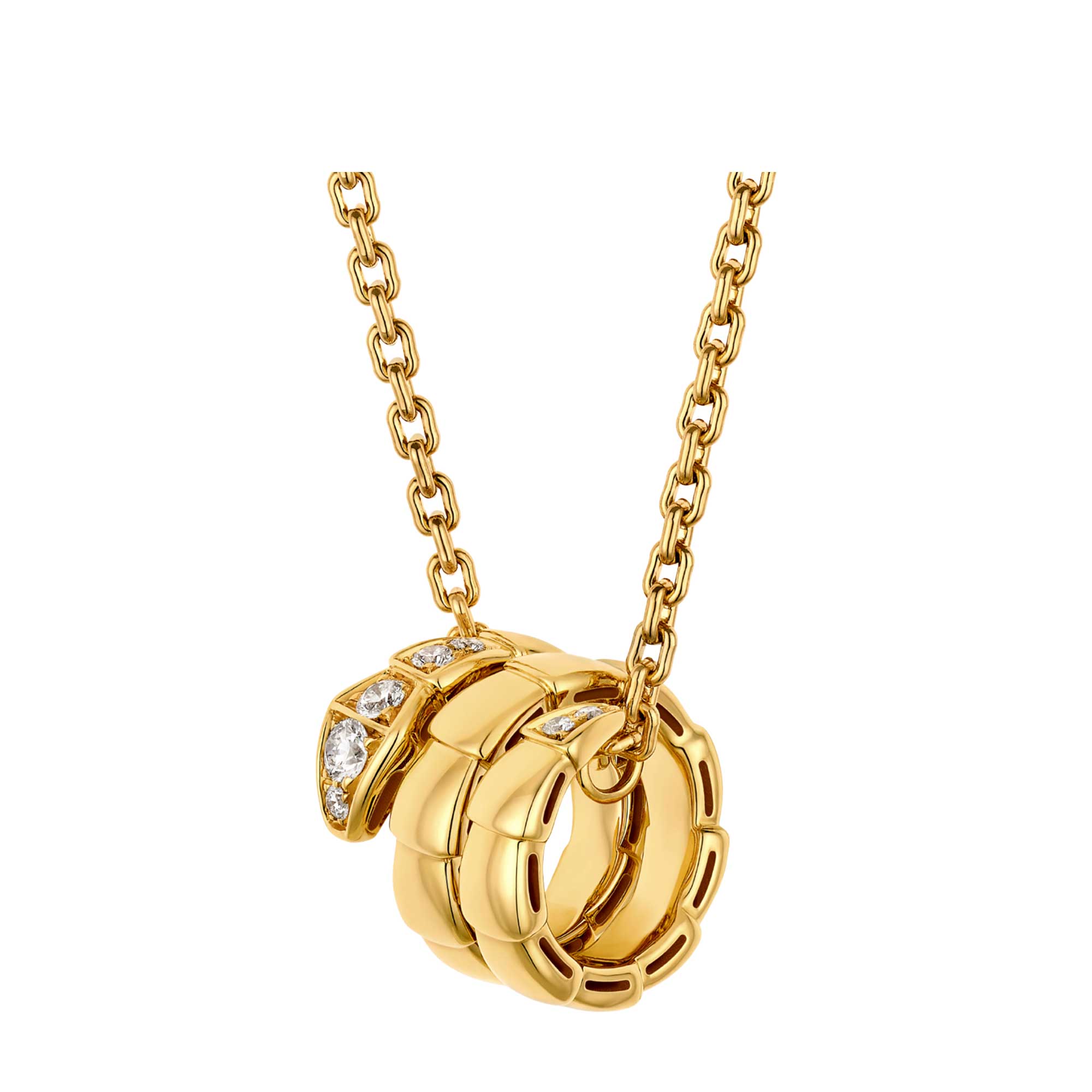 Serpenti Viper Collana in oro giallo con pavé di diamanti