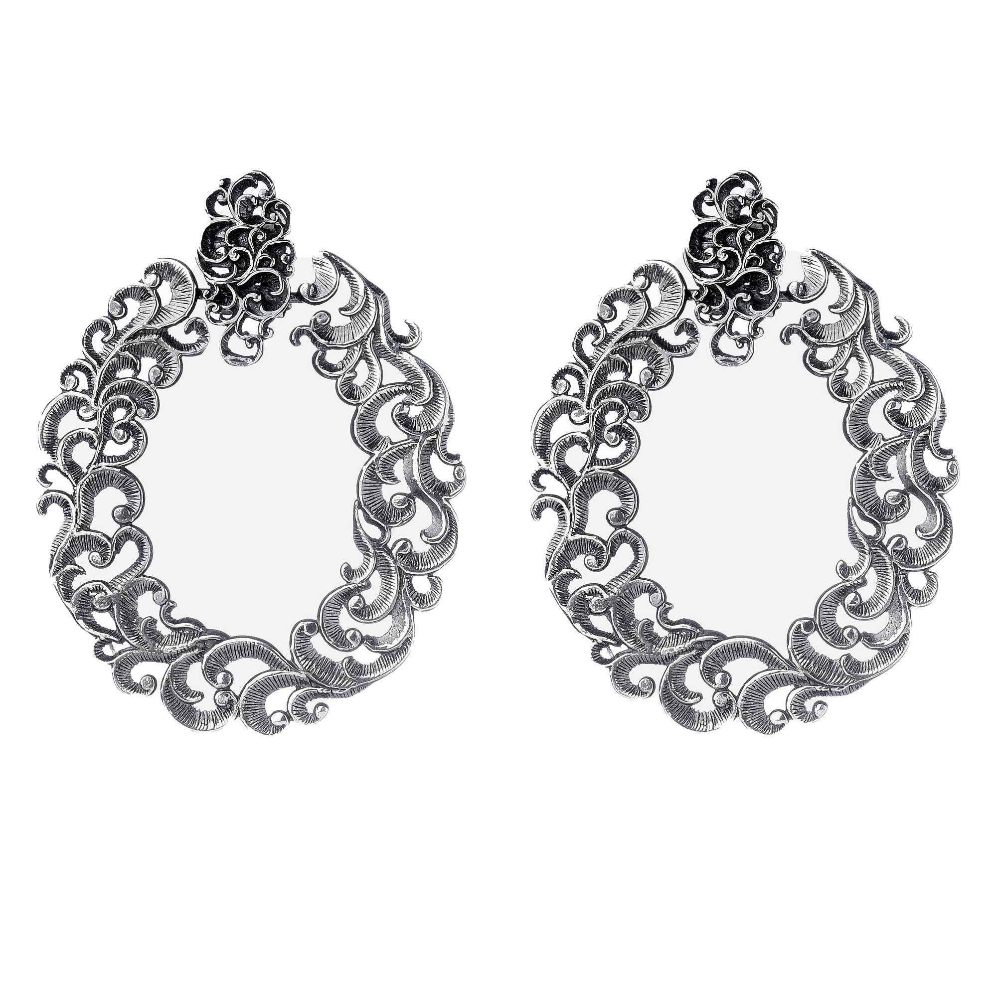 OPEN ROSETTE OPERA EARRINGS