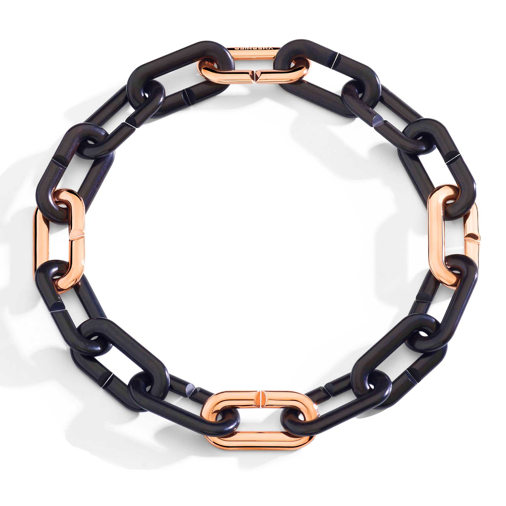 CATENA MON JEU COMPOSTA DA 12 MODULI IN EBANO E 4 IN ORO ROSA