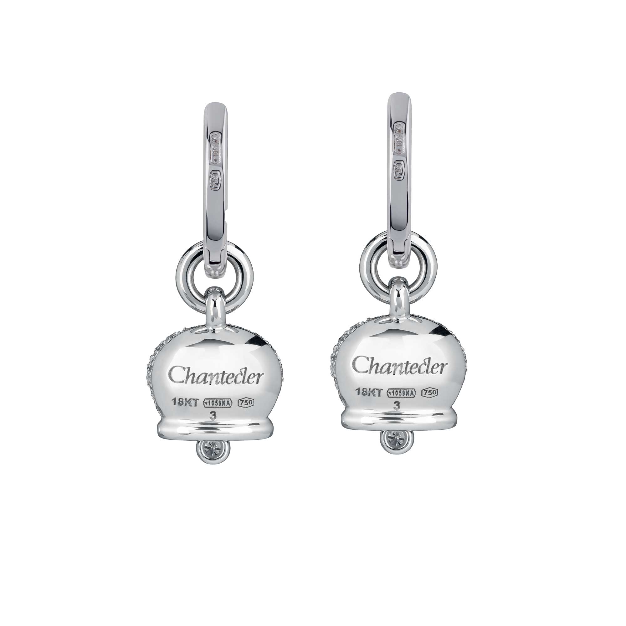 Small Campanella earrings in 18kt white gold and diamonds pavé - Image 2