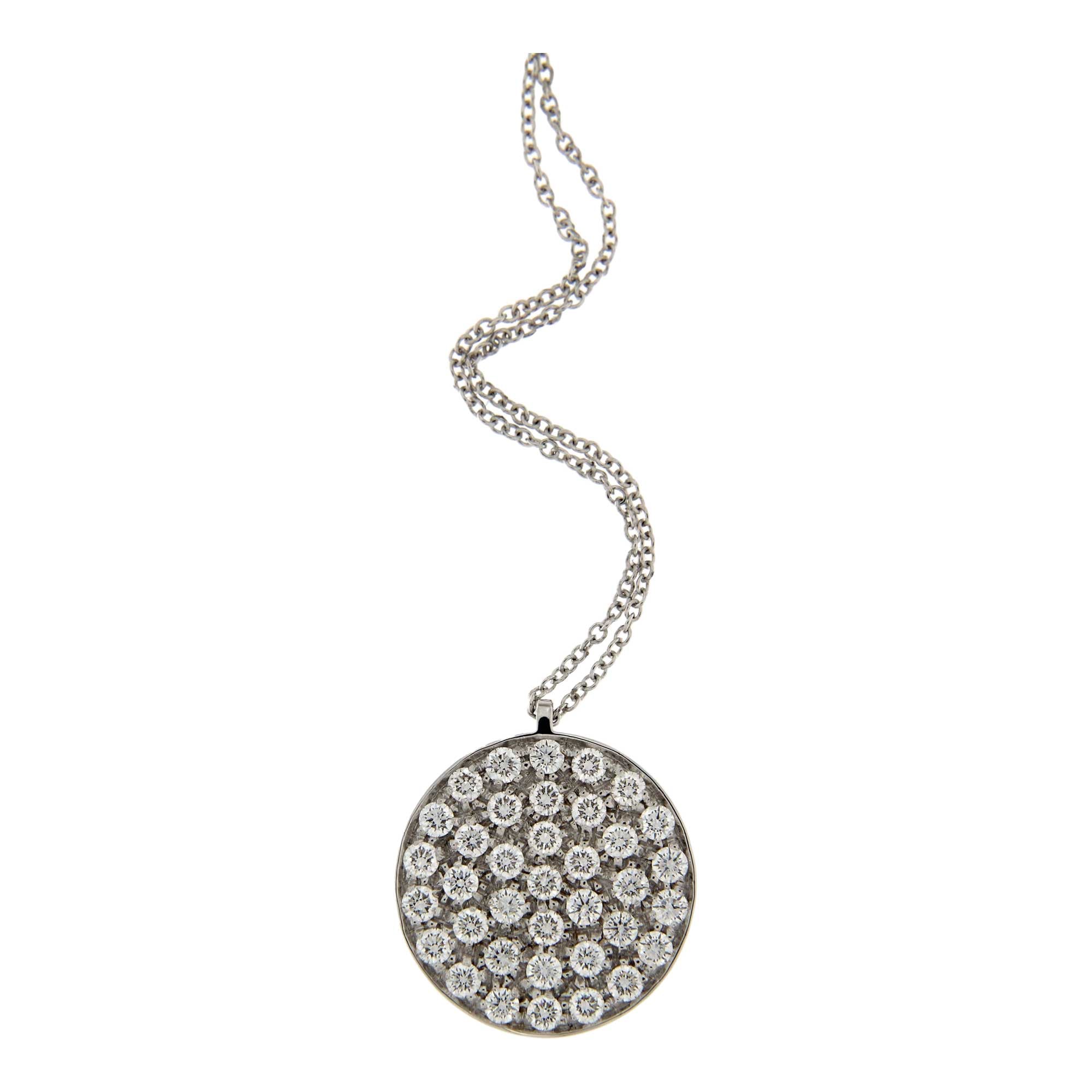 White gold pavé necklace with brilliants 1.05 CT
