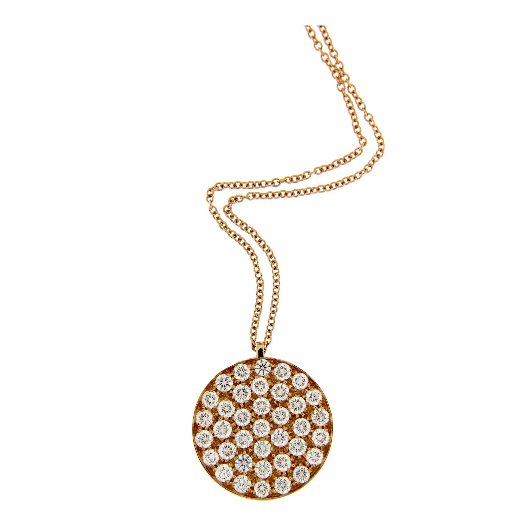 Collana Pavé in oro rosa con brillanti 1,27 ct