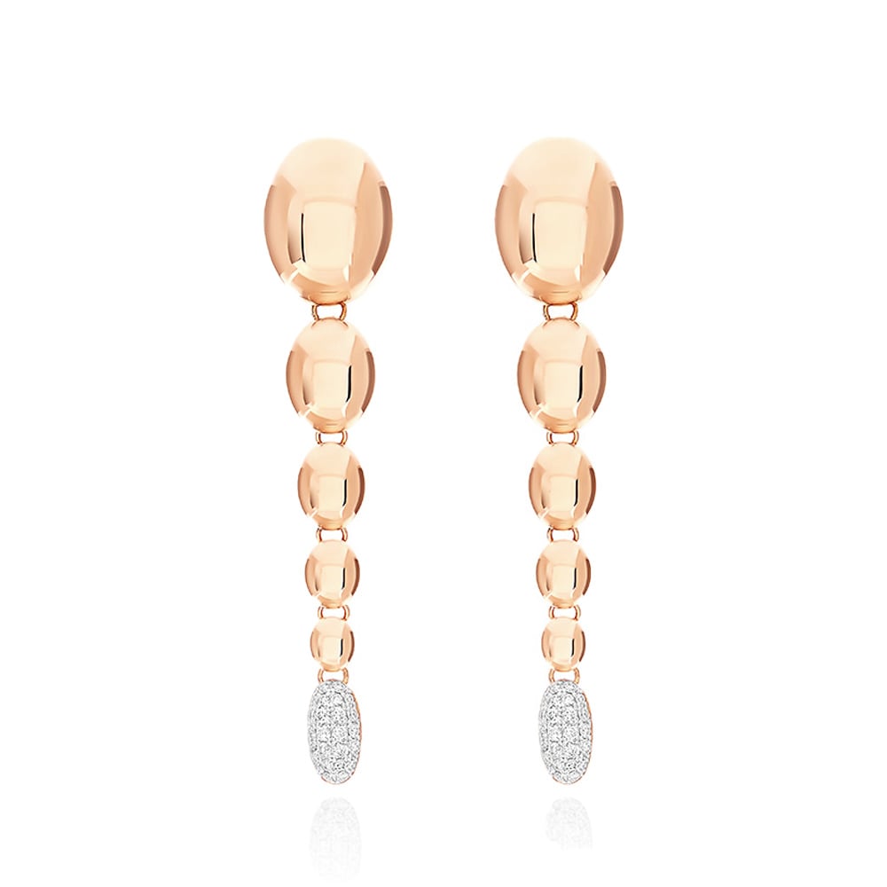 ORECCHINI "IVY" PENDENTI CON BOULES DEGRADÉ IN ORO ROSA E DIAMANTI