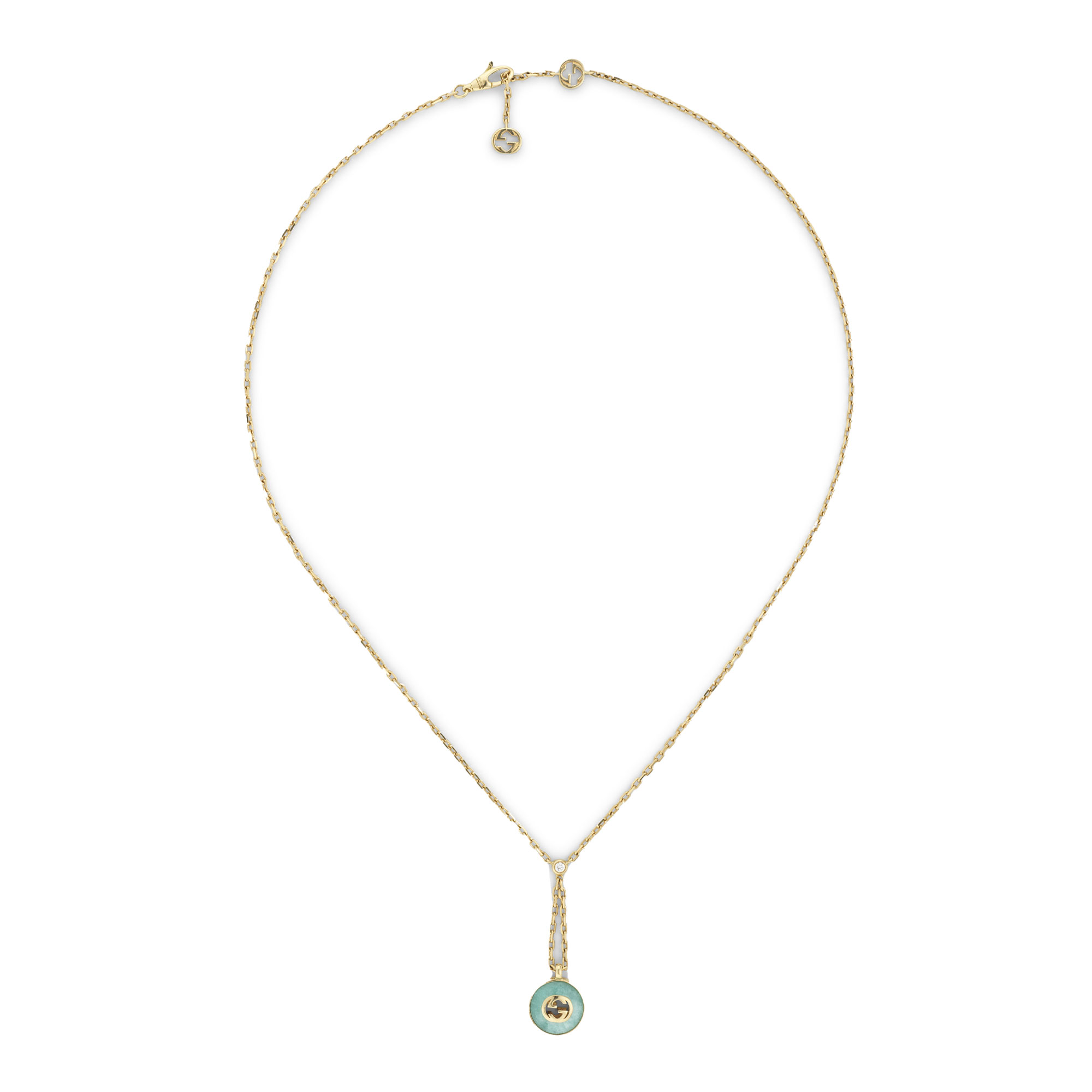 COLLANA GUCCI INTERLOCKING IN ORO 18 CARATI CON PENDENTE - immagine 2