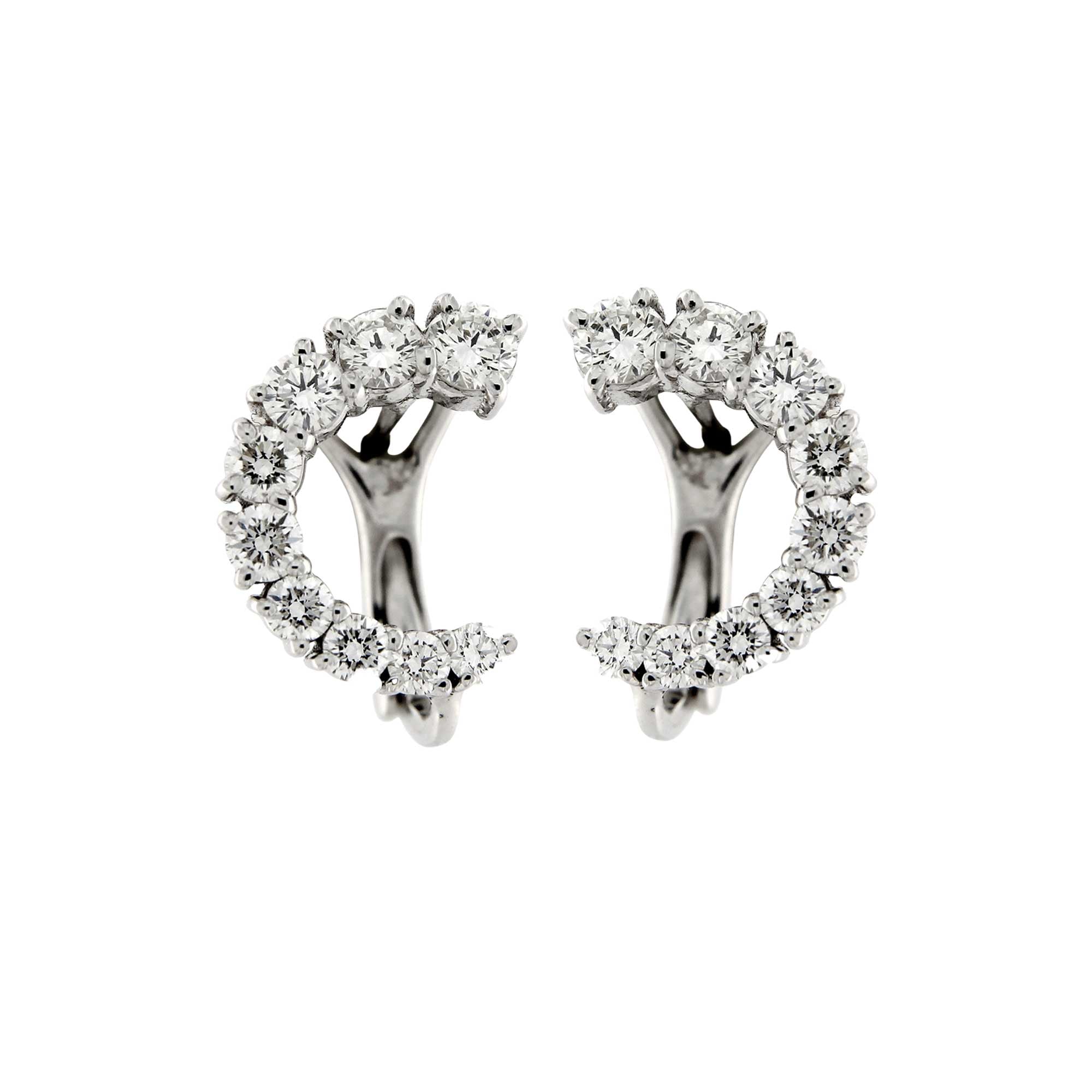 White gold Griffe STUD earrings with diamonds 1,26 CT
