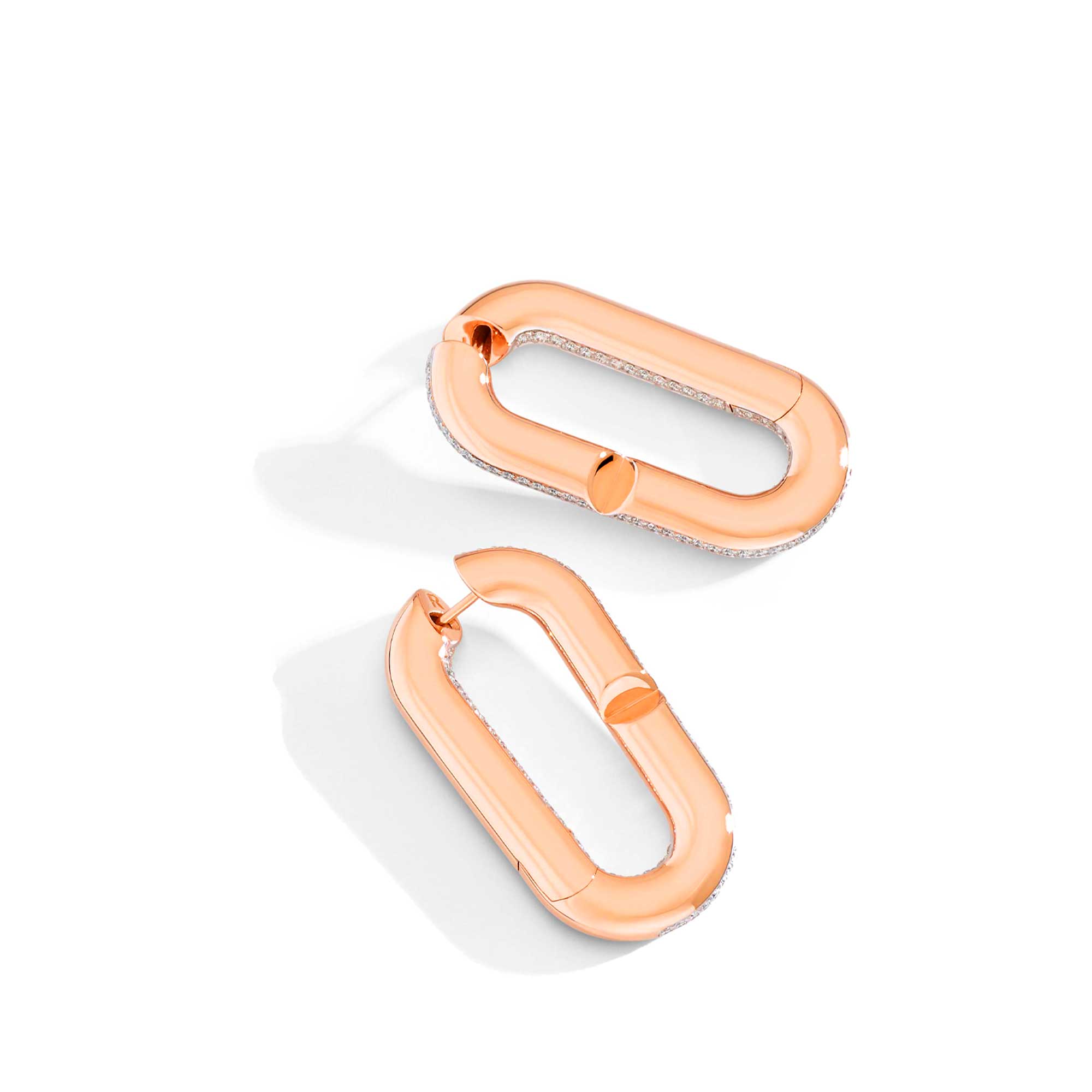 ORECCHINI MON JEU MAXI IN ORO ROSA E DIAMANTI 0,85 CT - immagine 3