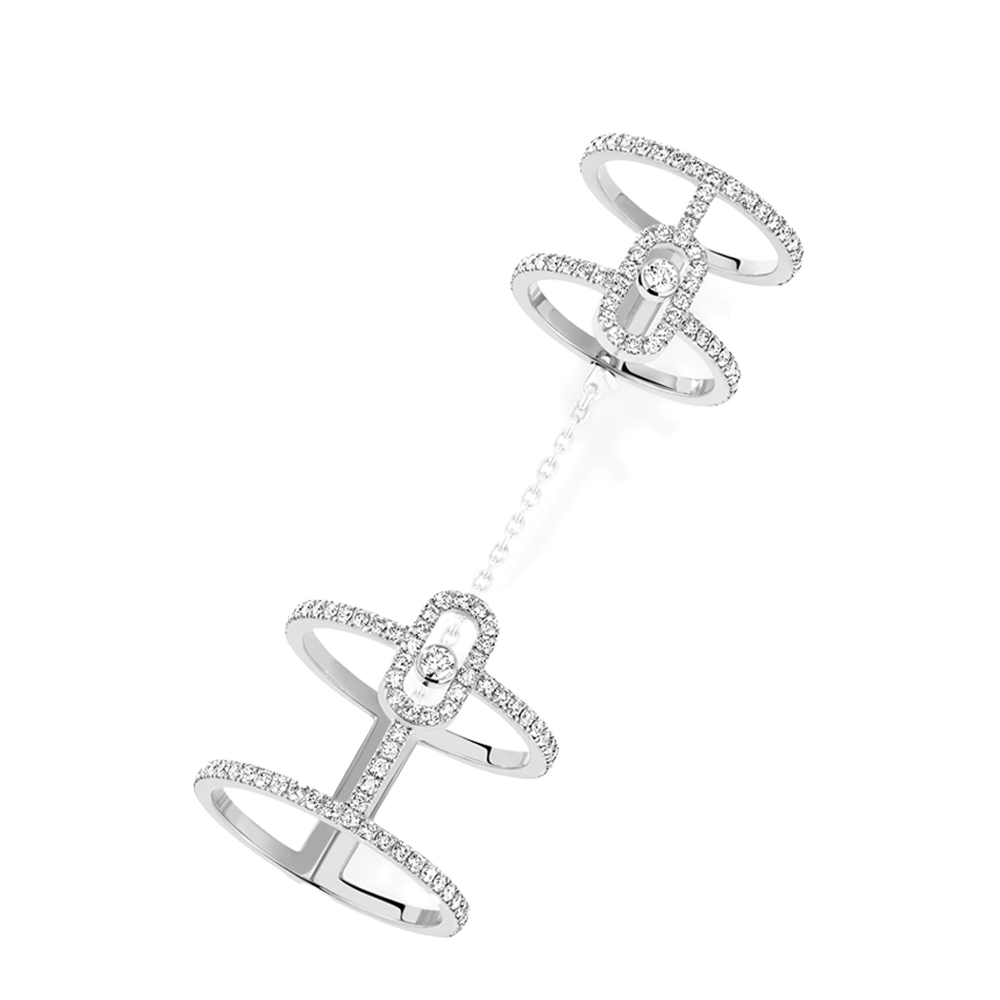 MOVE ONE DOUBLE PHALANX RING IN WHITE GOLD WITH DIAMONDS