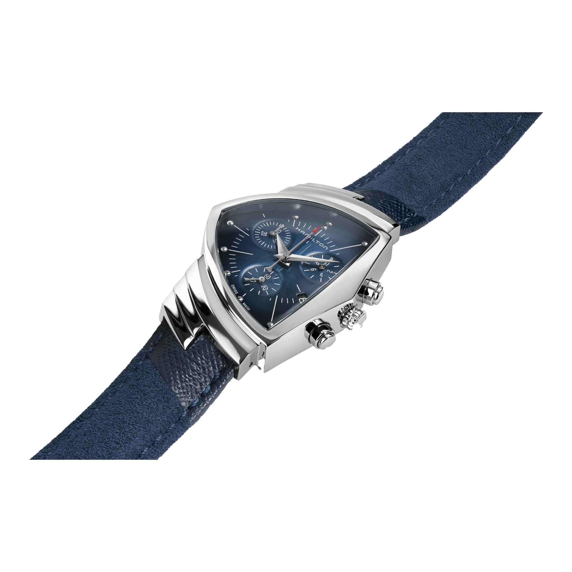 VENTURA CHRONO QUARTZ QUADRANTE BLU CON TRE CONTATORI - immagine 3