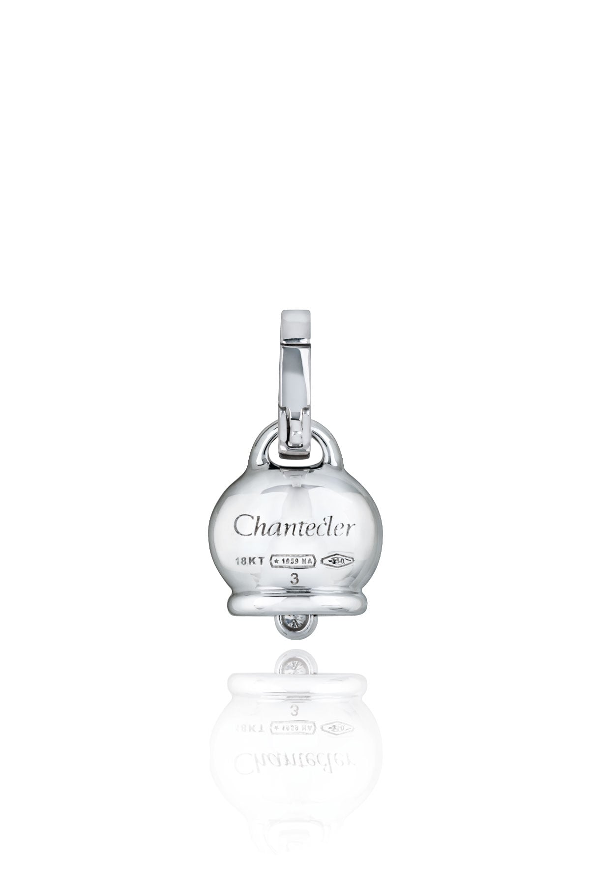 Ciondolo Chantecler Campanella piccolo oro bianco batacchio con diamante - immagine 2