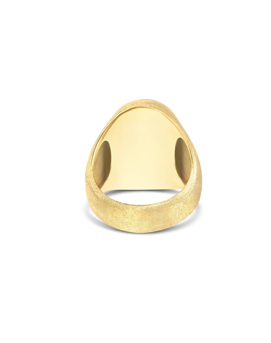 ANELLO MUSE GRANDE CHEVALIER DOLCEVITA IN ORO MADREPERLA E CRISTALLO DI ROCCA - immagine 2