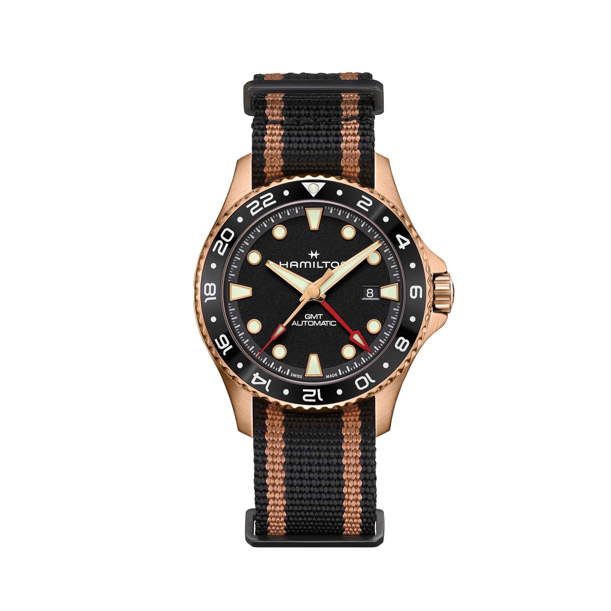 KHAKI NAVY SCUBA GMT AUTOMATIC 43MM BRONZO E TITANIO CON QUADRANTE NERO