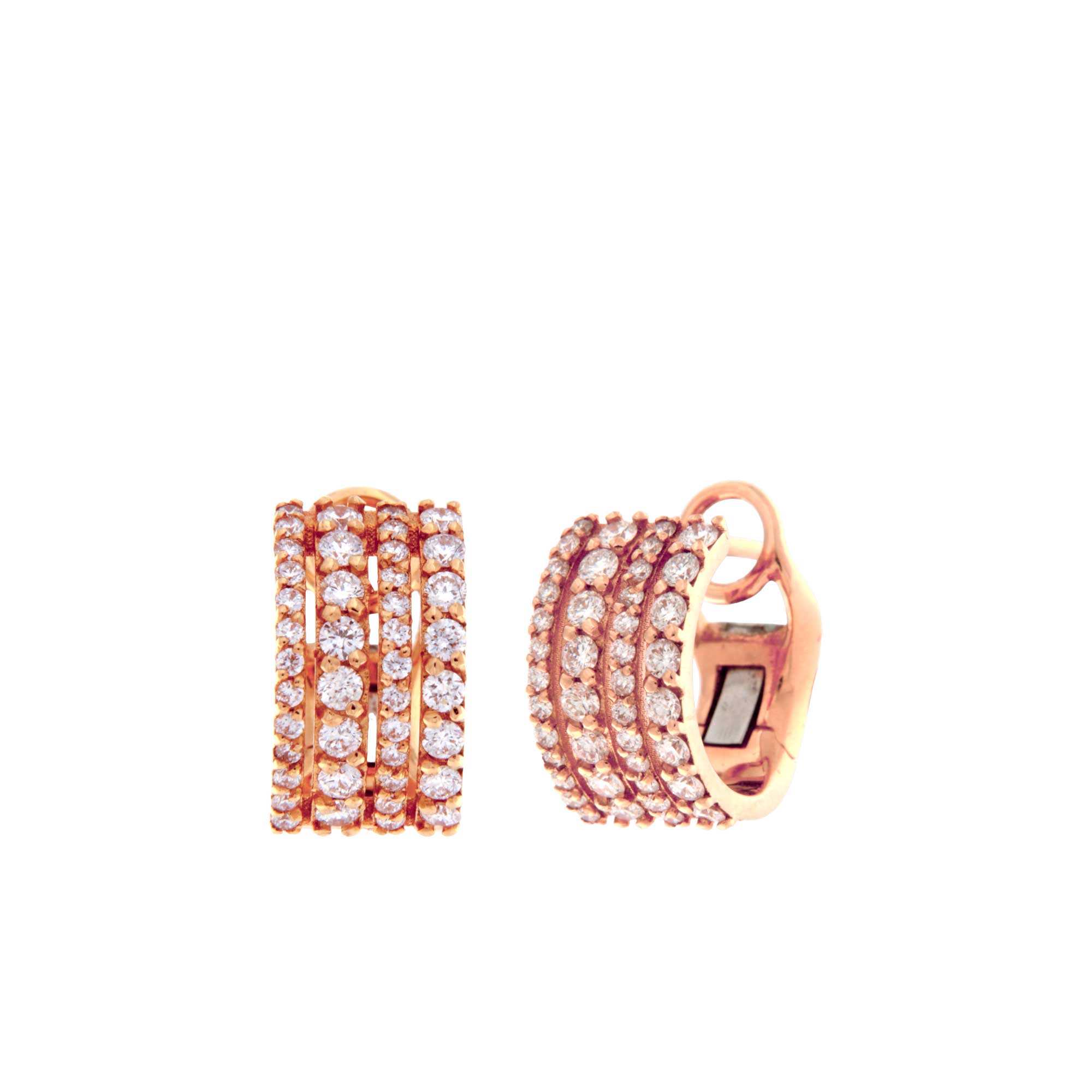 Orecchini Gaia in oro rosa con pavé di brillanti 0.86 ct