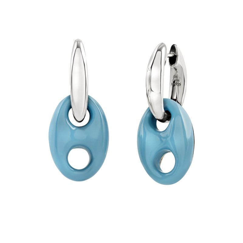 Orecchini - Chantecler -Et VOILÀ - ARGENTO- MAGLIA MARINA -BIORESINA- TURCHESE