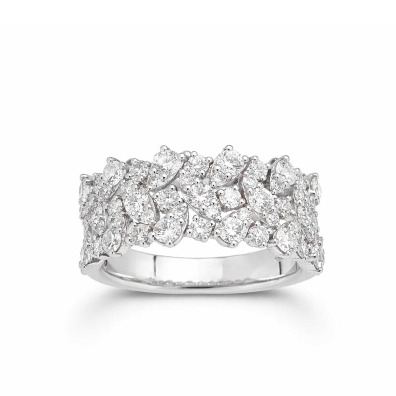 Anello Gaia in oro bianco con brillanti mosaico 1,36 ct