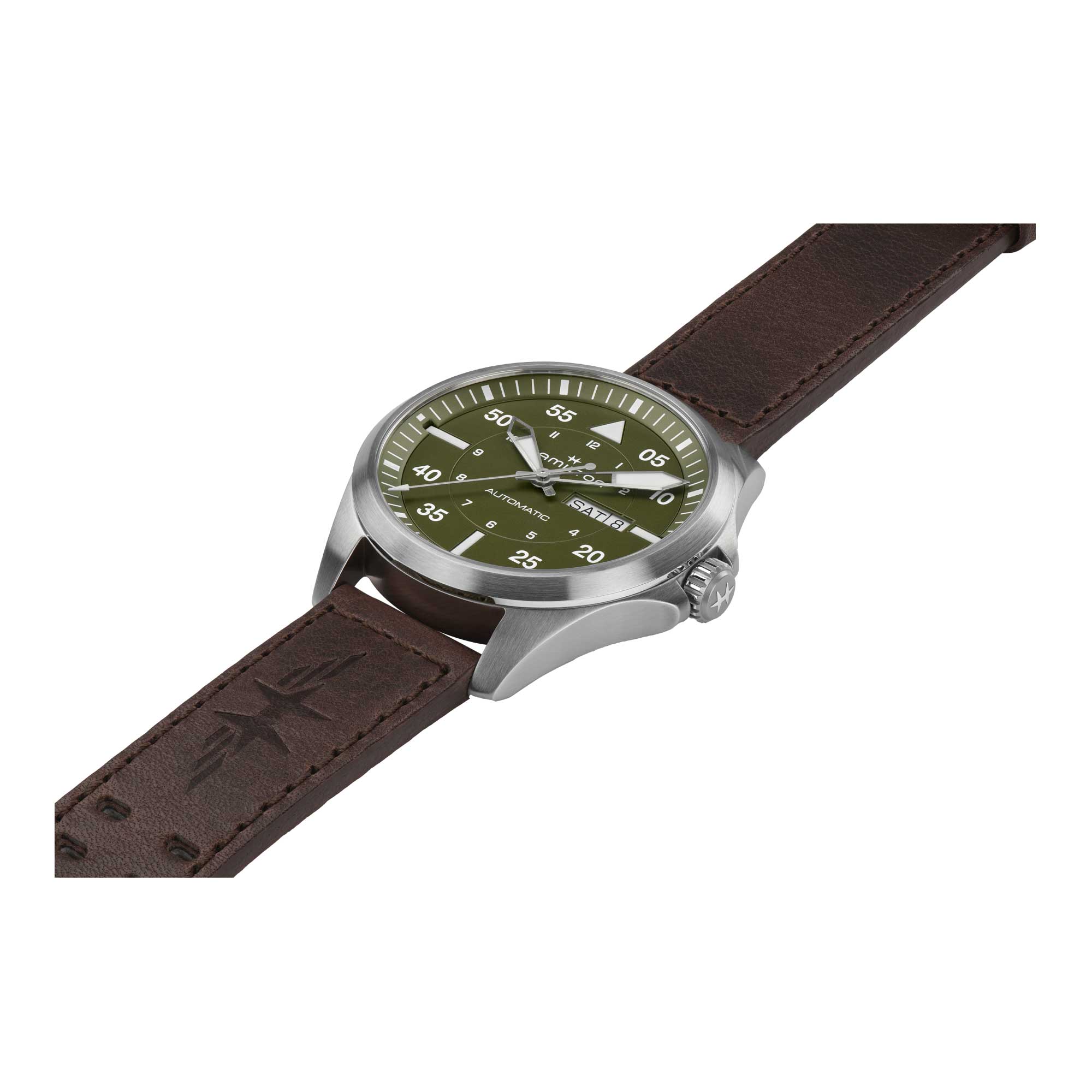 KHAKI AVIATION PILOT DAY DATE AUTO QUADRANTE VERDE - immagine 4