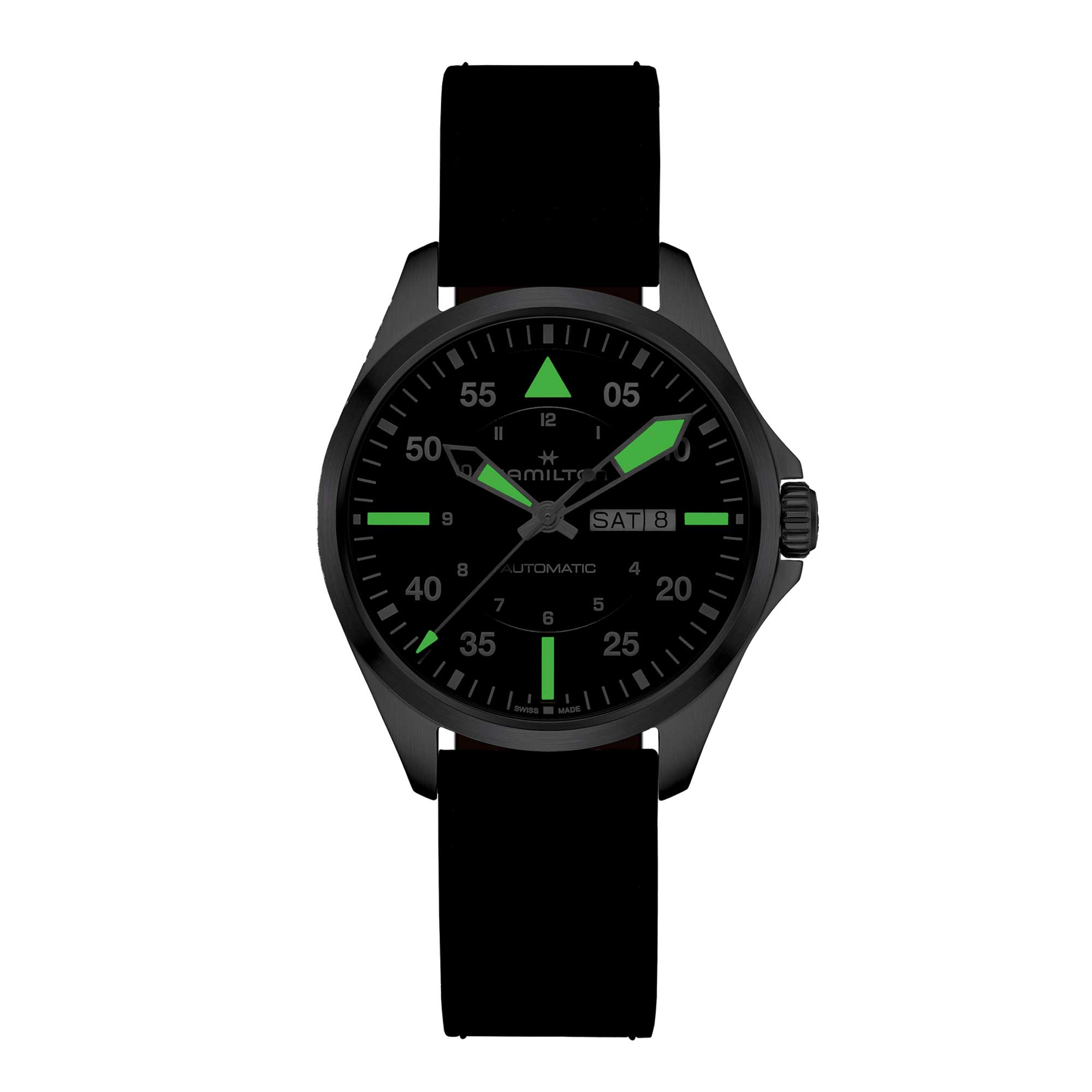 KHAKI AVIATION PILOT DAY DATE AUTO QUADRANTE VERDE - immagine 3