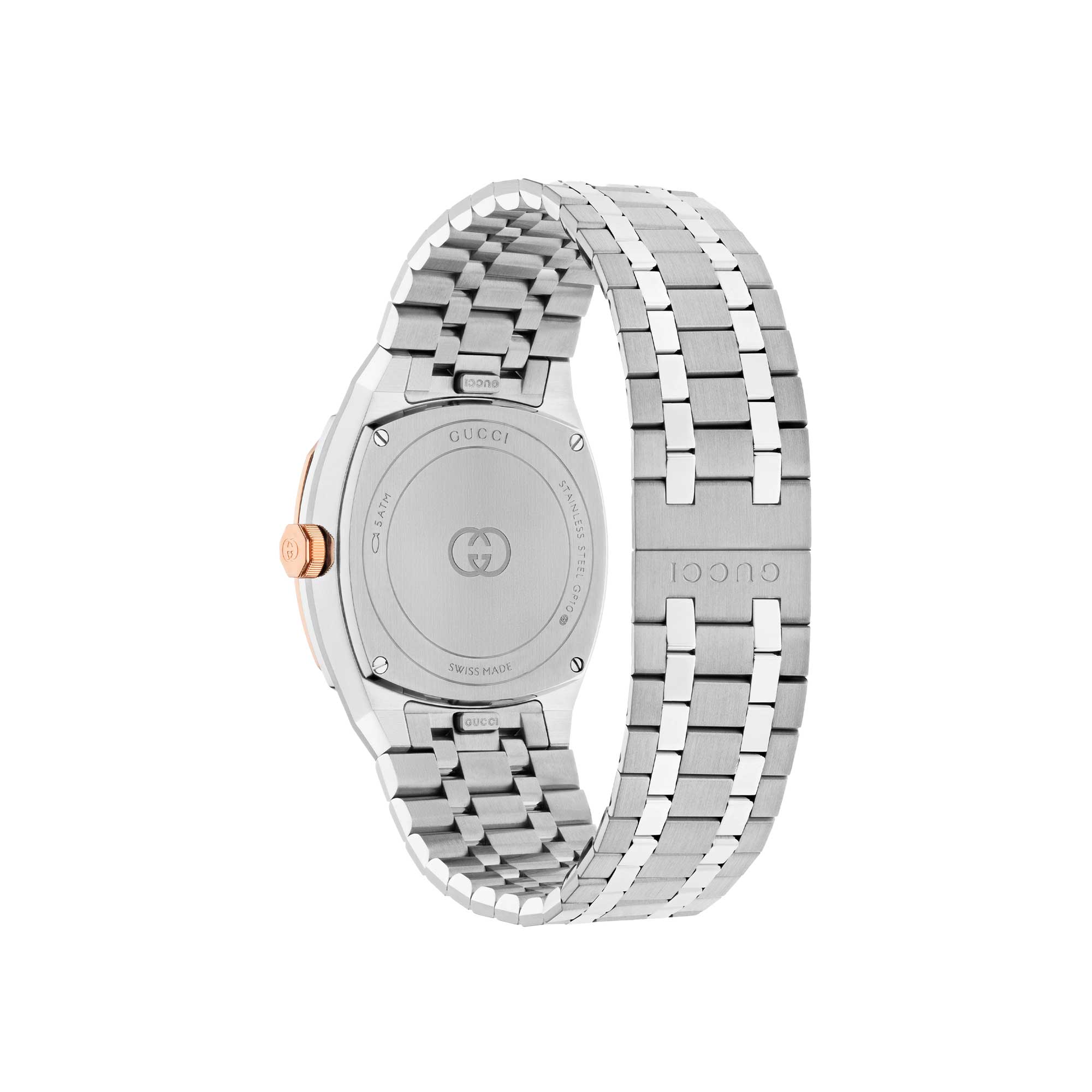 Gucci Watch 25H 30 MM STEEL CASE WITH PINK GOLD-TONED BEZEL - Image 3